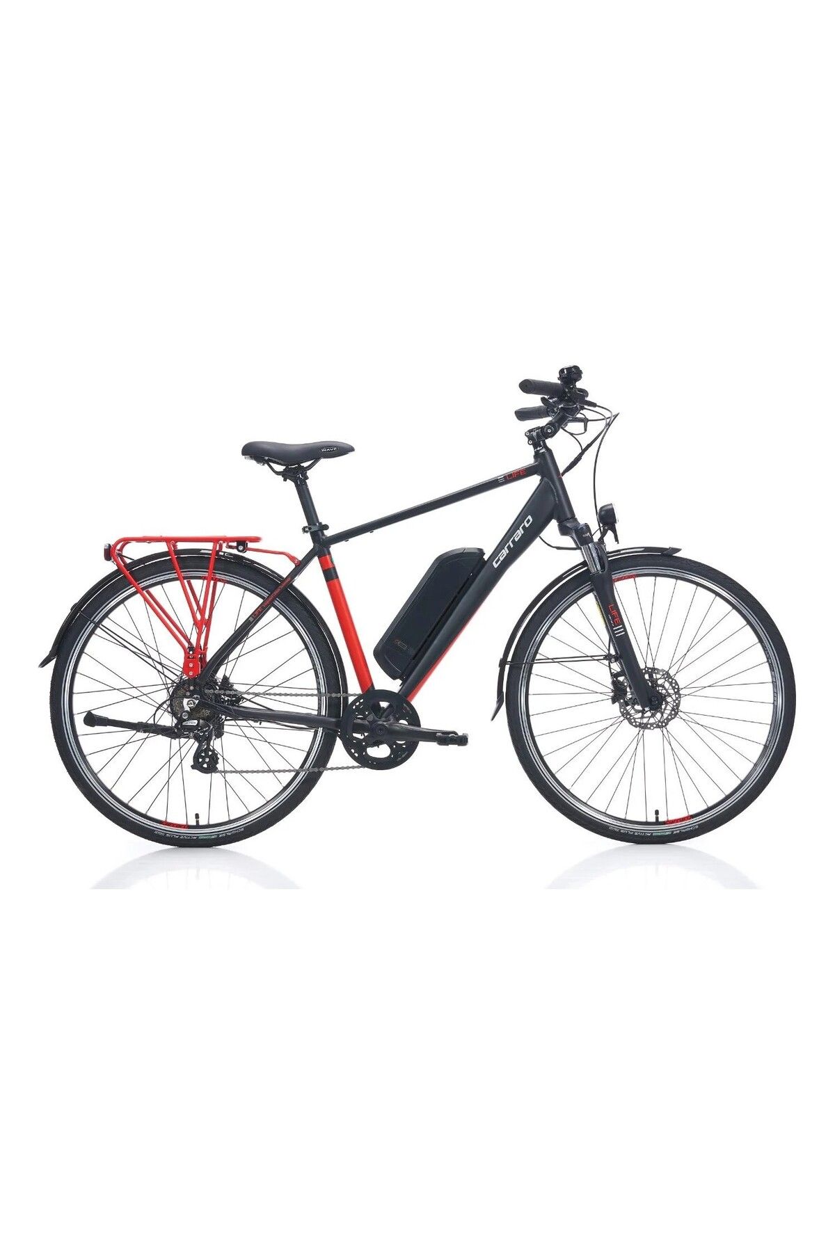 Carraro E line E life Elektrikli bisiklet Siyah kırmızı 52 kadro