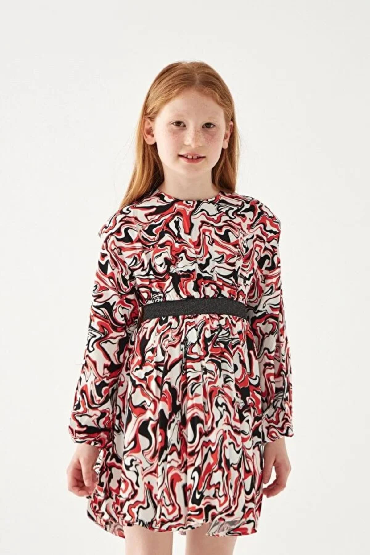 Tyess Kız Çocuk Desenli Elbise