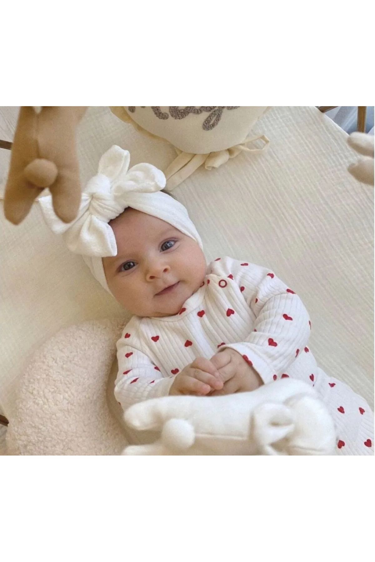 nevrankids Heart Pattern 3’lü Yenidoğan Kız Bebek Takım