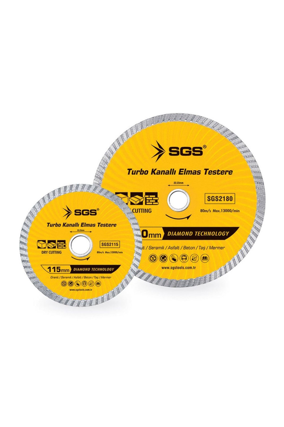 Sgs Elmas Testere / Turbo Kanallı / 115mm