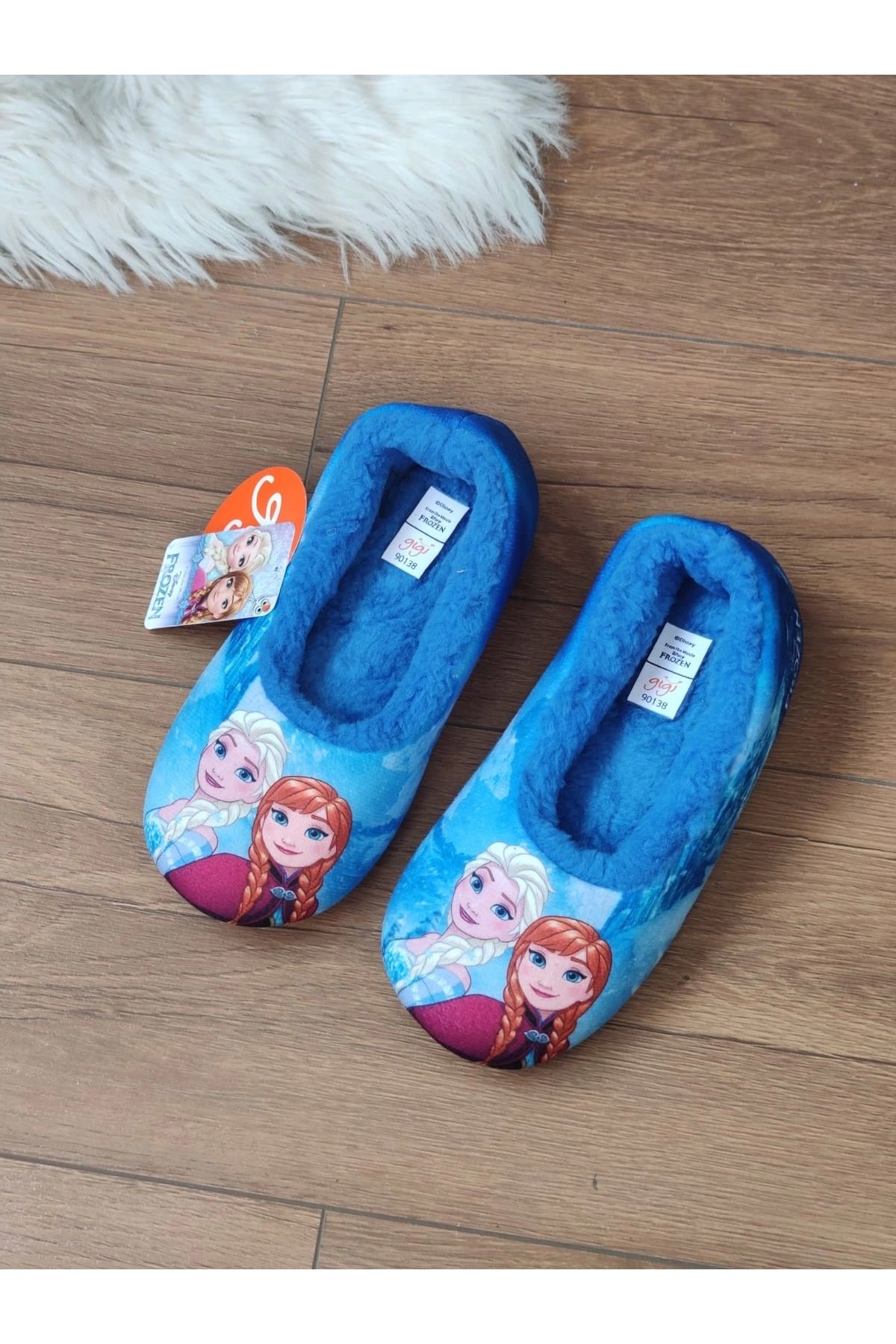 Frozen Elsa Kız Çocuk Panduf Anaokulu Ev Ayakkabısı Kaydırmaz Taban