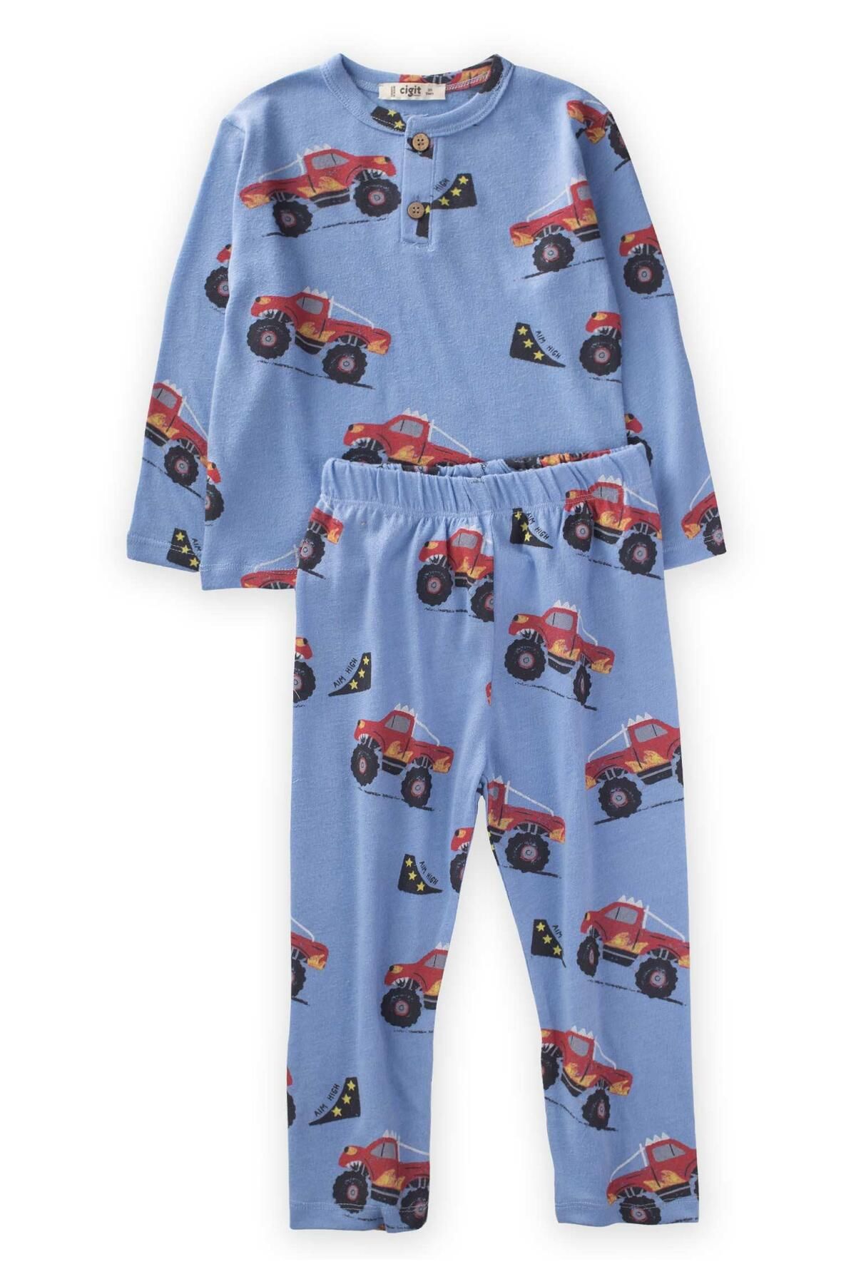 Cigit Desenli Pijama Takım 1-5 Yaş Mavi