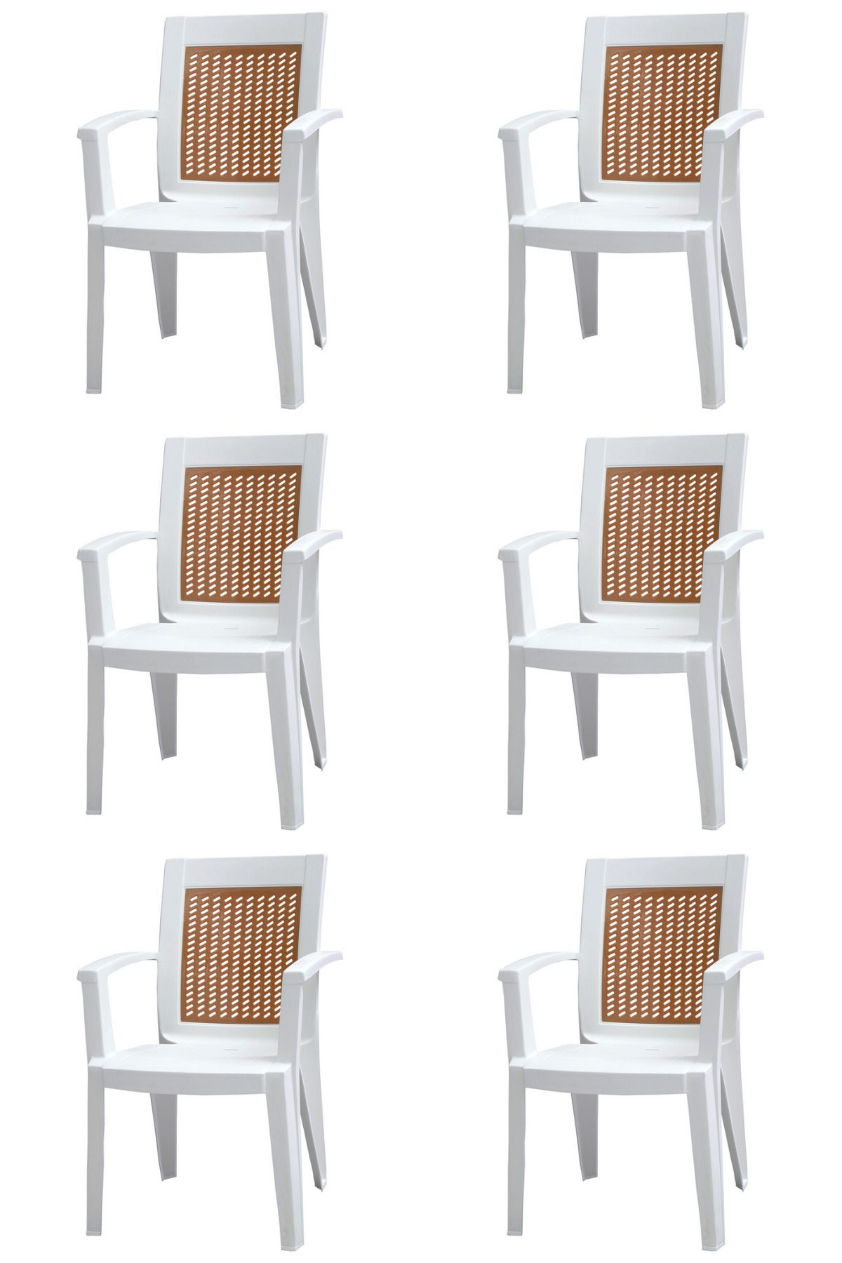Prima Aria Beyaz Bahçe & Balkon Sandalyesi 6'lı Set