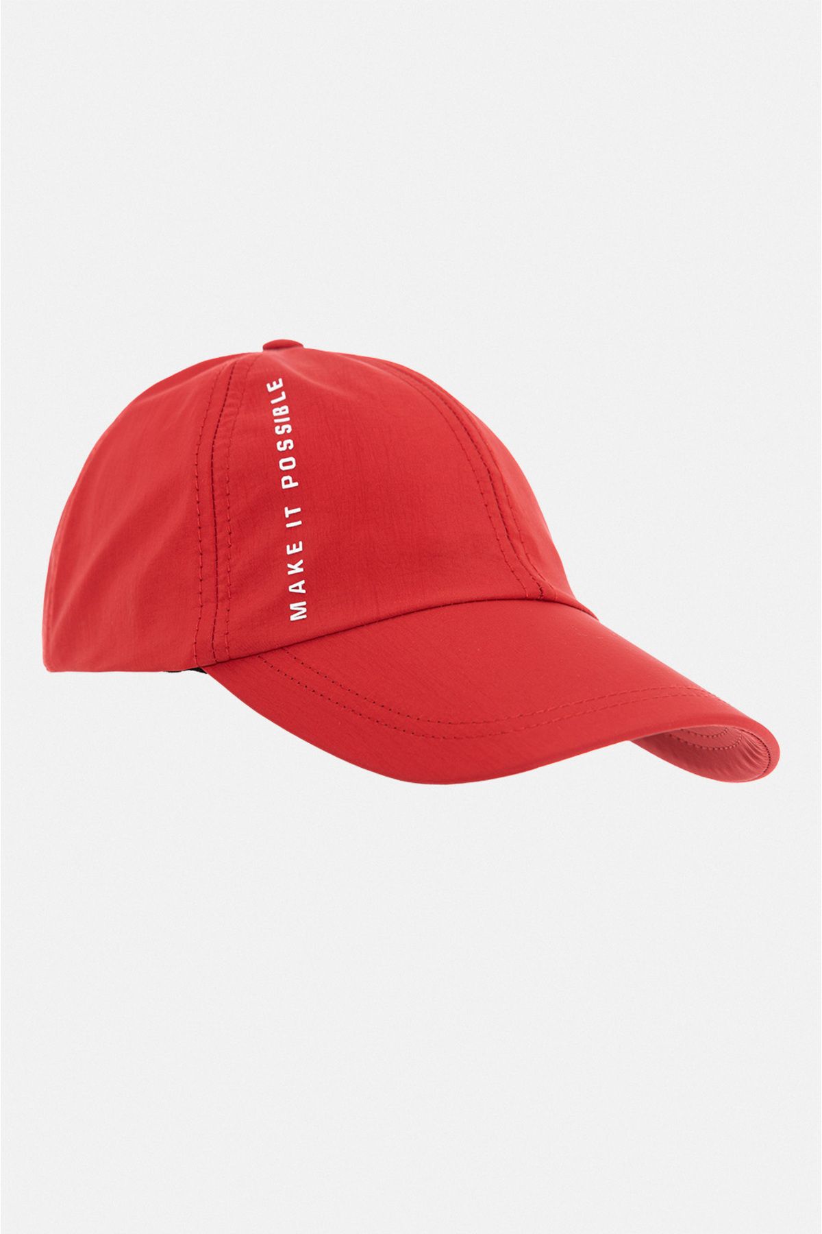 Avva Erkek Kırmızı Slogan Baskılı Spor Şapka A31y9200