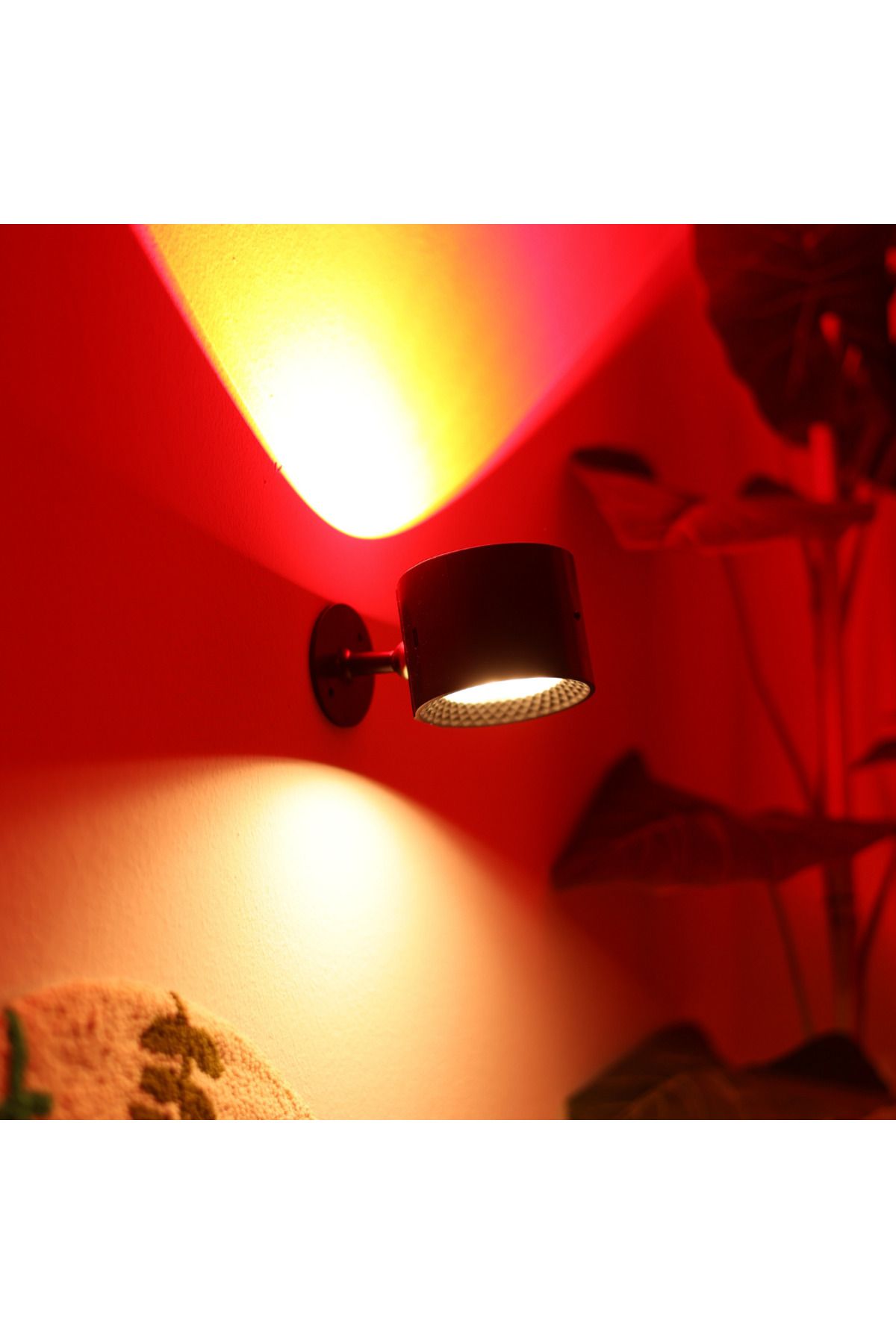 BY-LAMP Çok Renkli Uzaktan Kumandalı Şarjlı Duvar Aplik Led Gece Lambası, 360° Dönebilir | ByLamp