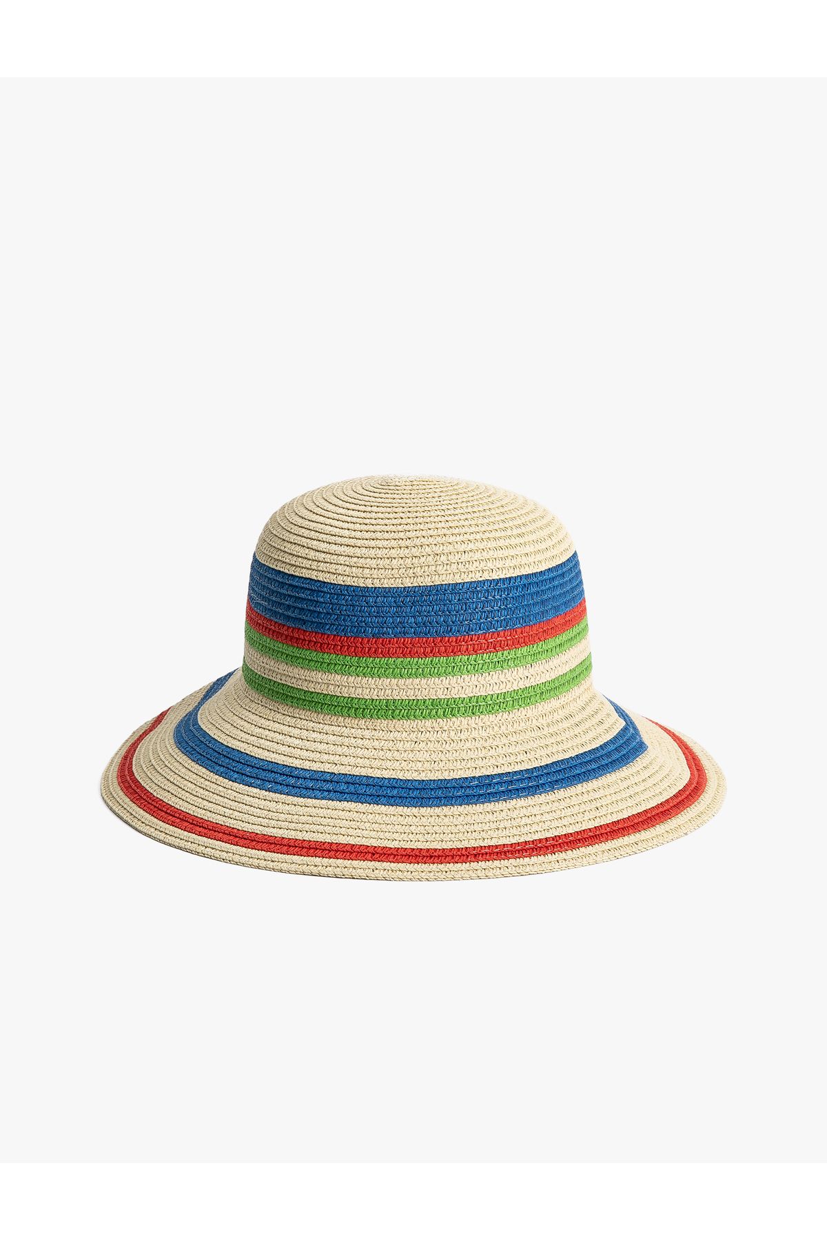Koton Bucket Hasır Şapka Dokulu Çok Renkli