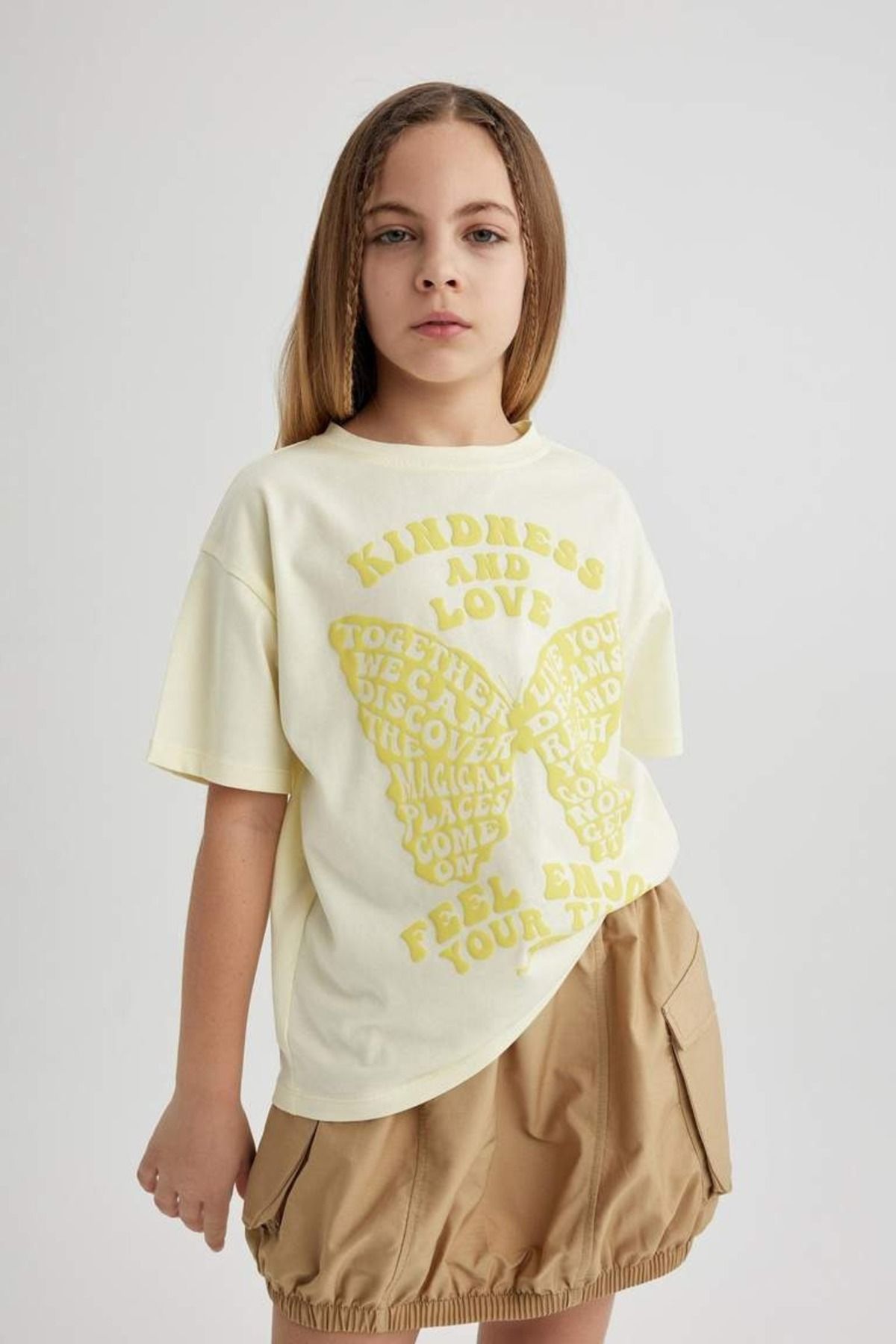 Defacto Kız Çocuk T-shirt C3186a8/yl73 Lt.yellow