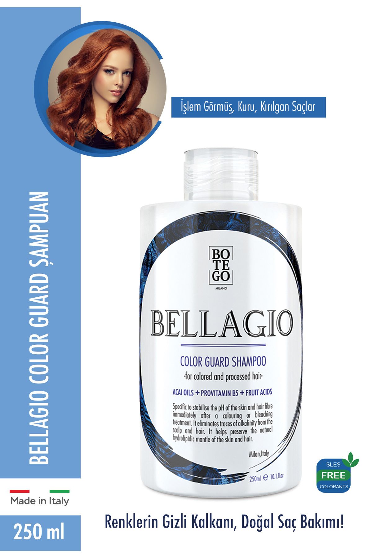 botegohair Bellagio Color Guard Renk Koruma Şampuanı 250 ml Işlem Görmüş Boyalı Saçlar
