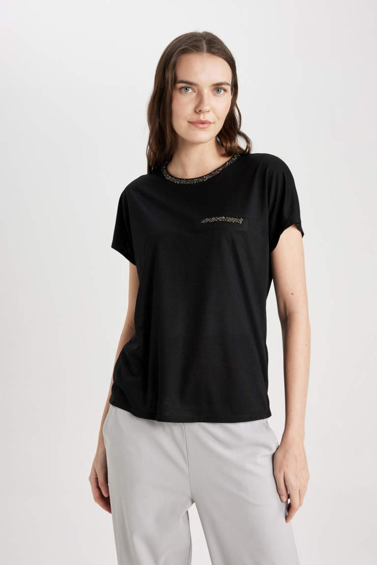 Defacto Kadın T-shirt K7701az/bk81 Black
