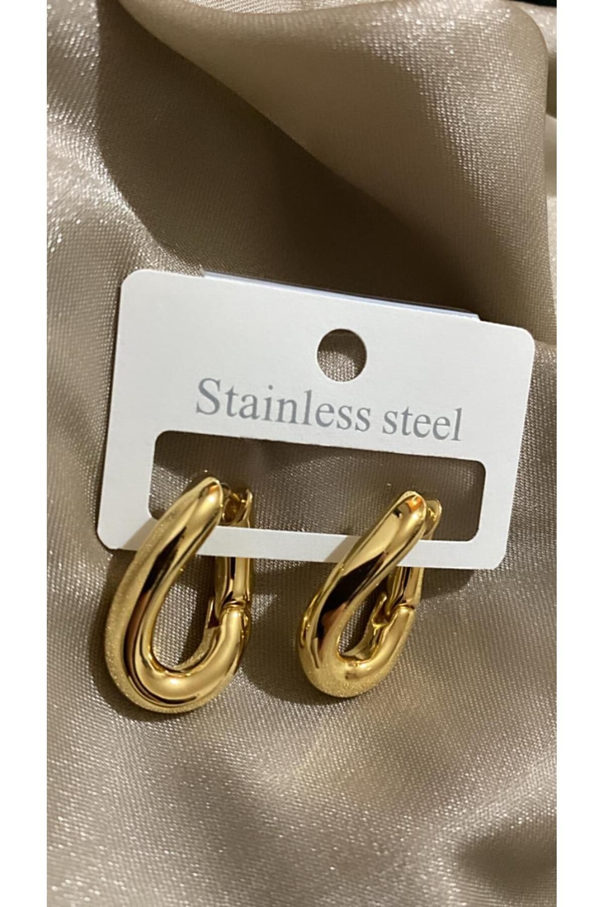 İpek Stainles Steel/ Çelik Kalın Halka Küpe