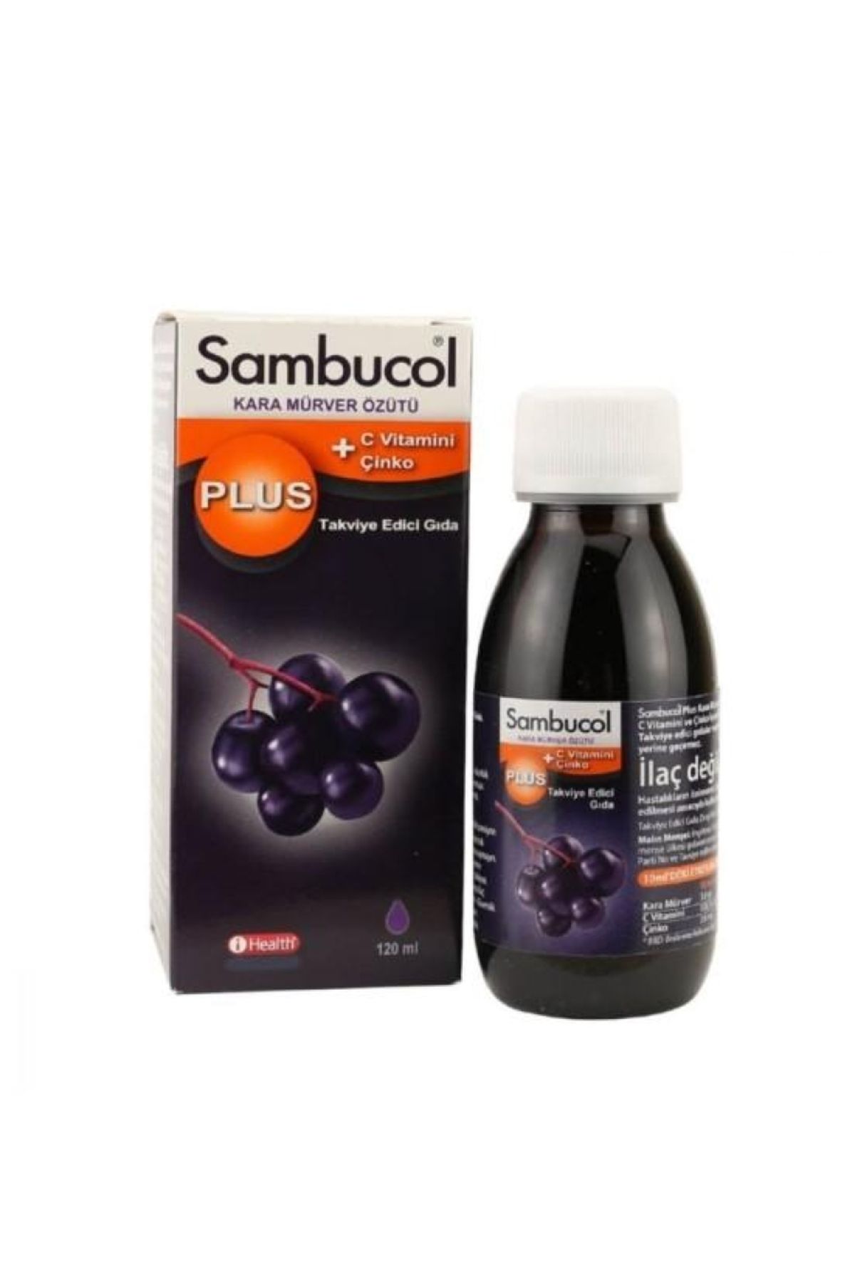 Sambucol Plus Kara Mürver C Vitamini Ve Çinko Içerikli Takviye Edici Sıvı 120 ml