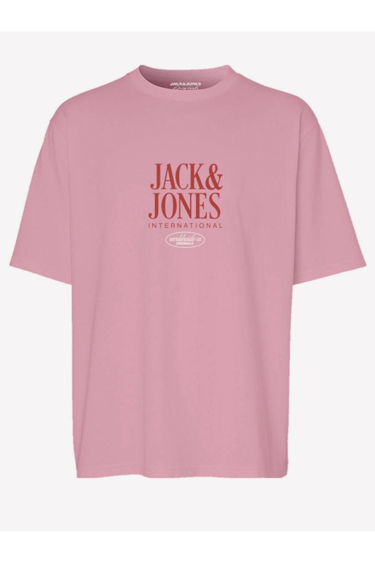 Jack & Jones Jorlucca Tee Ss Crew Neck 1 Fst Erkek T-shirt 12255636 Pink Nectar