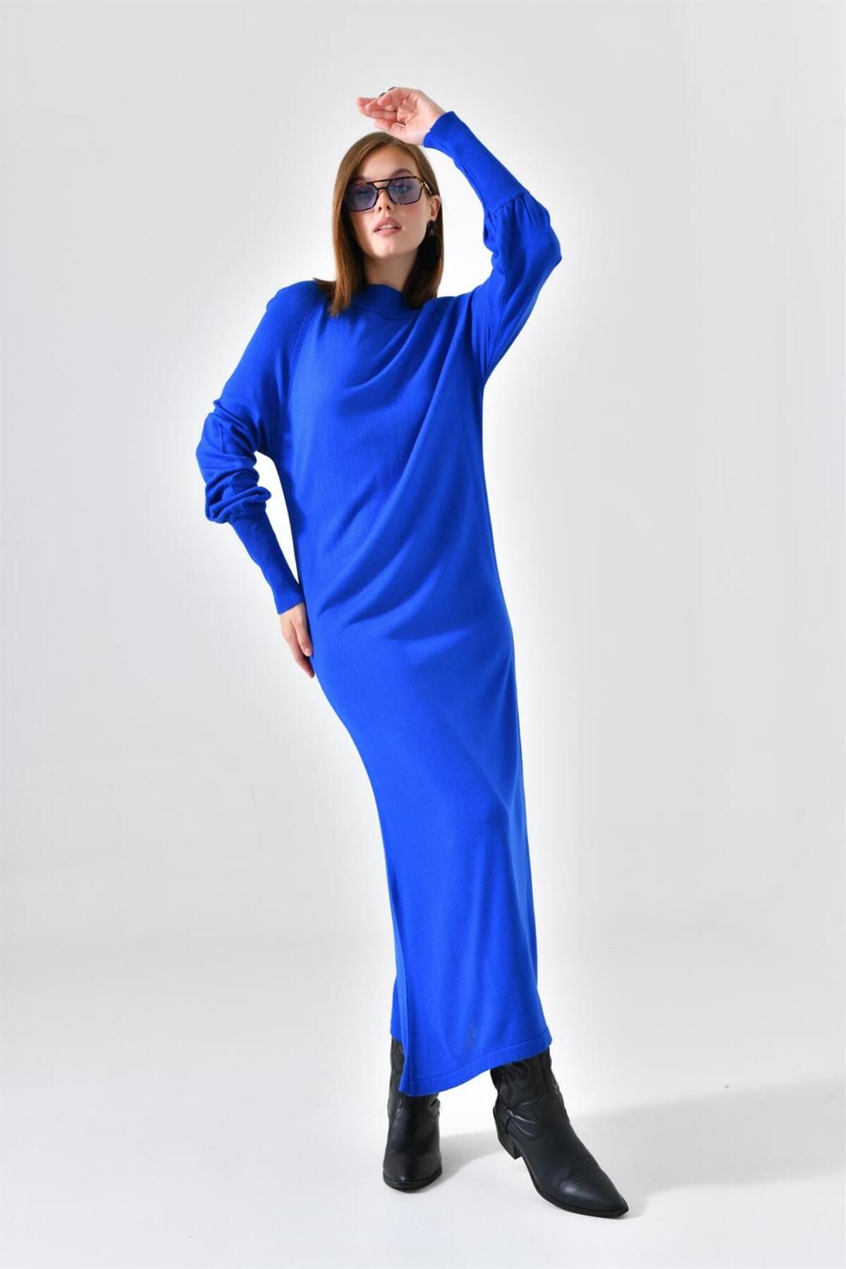 FTZ WOMEN Kadın Düz Basic Tunik Saks Mavi 20677