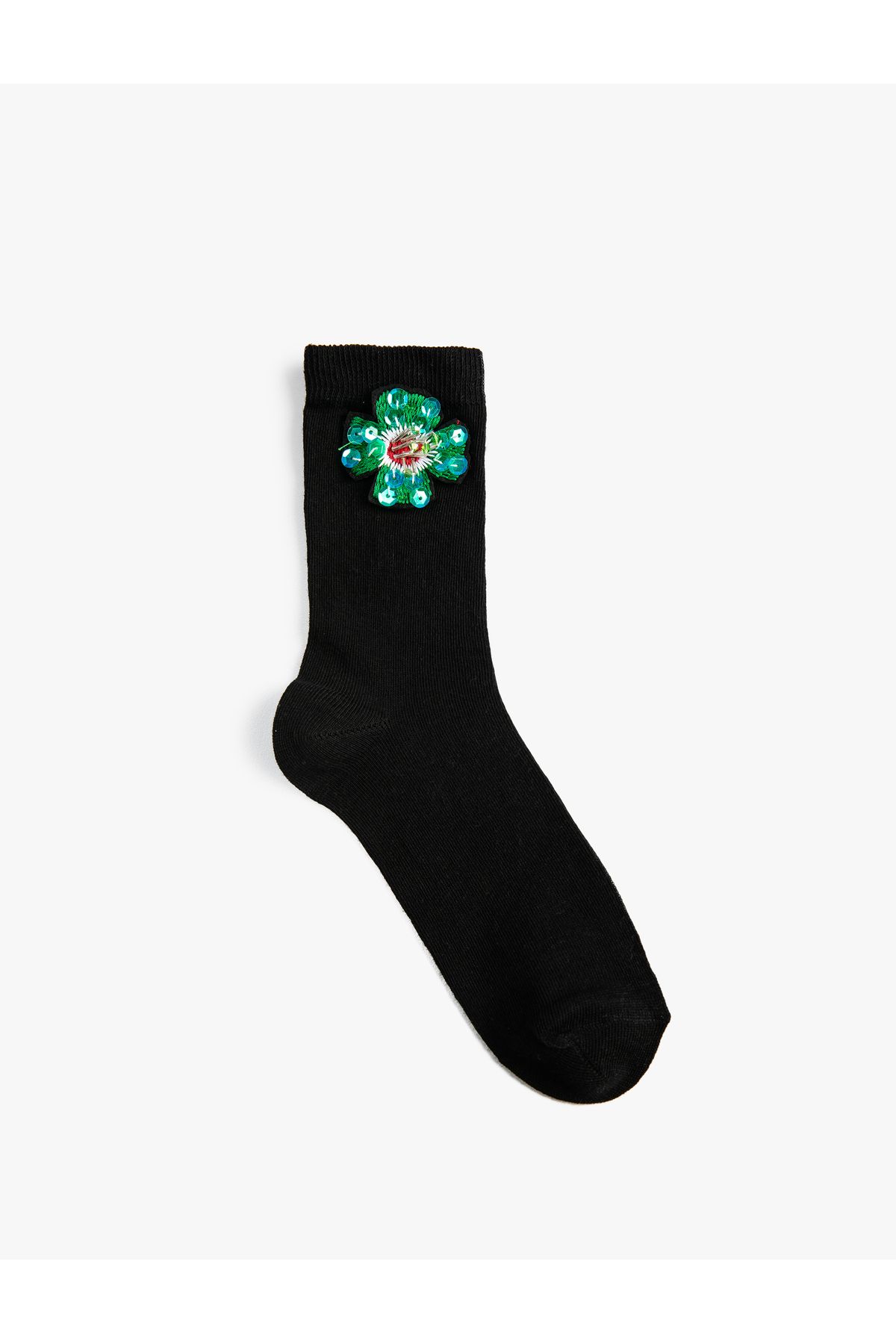 Koton Basic Çiçekli Soket Çorap Işleme Detaylı