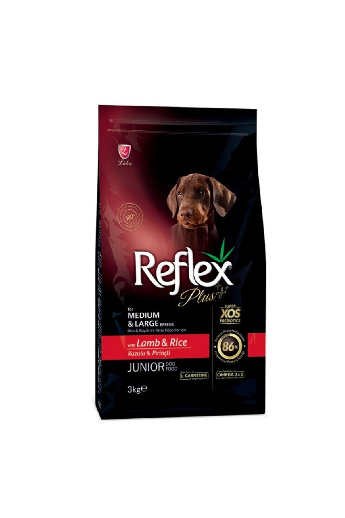 Reflex Plus Junior Medium & Large Kuzu Ve Pirinçli Kuru Köpek Maması 3 Kg