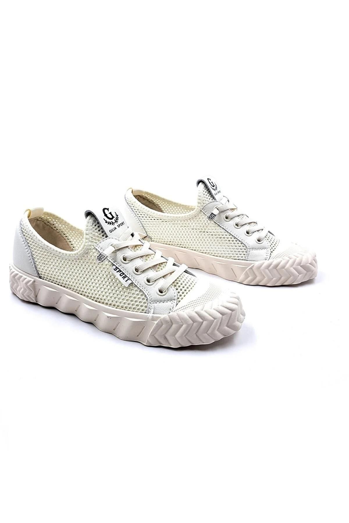 Guja 23y386 Yazlık Fileli Kadın Sneaker Spor Ayakkabı Beyaz