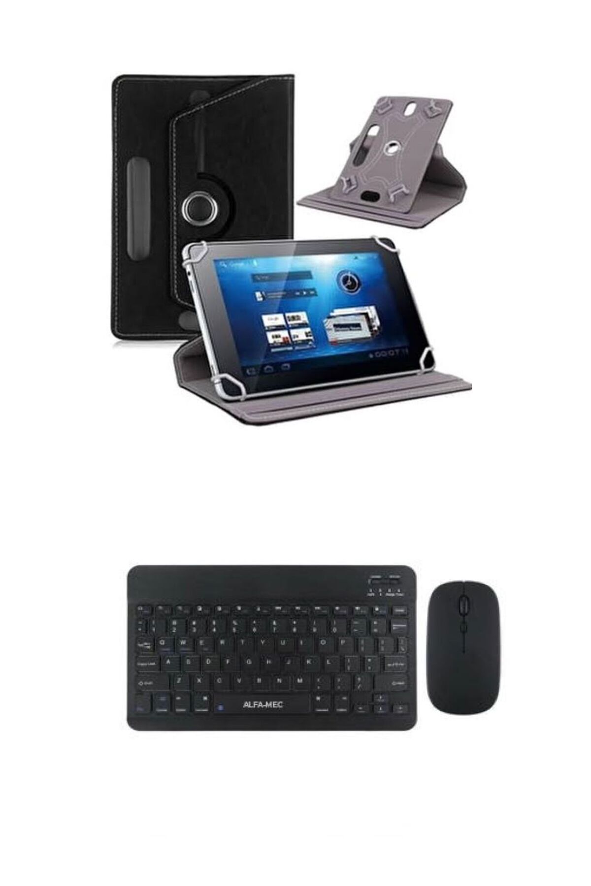 TCL TAB Nxtpaper 11 inç Uyumlu 9466X Kılıf Universal Standlı Kablosuz Bluetooth Klavye Mouse Set