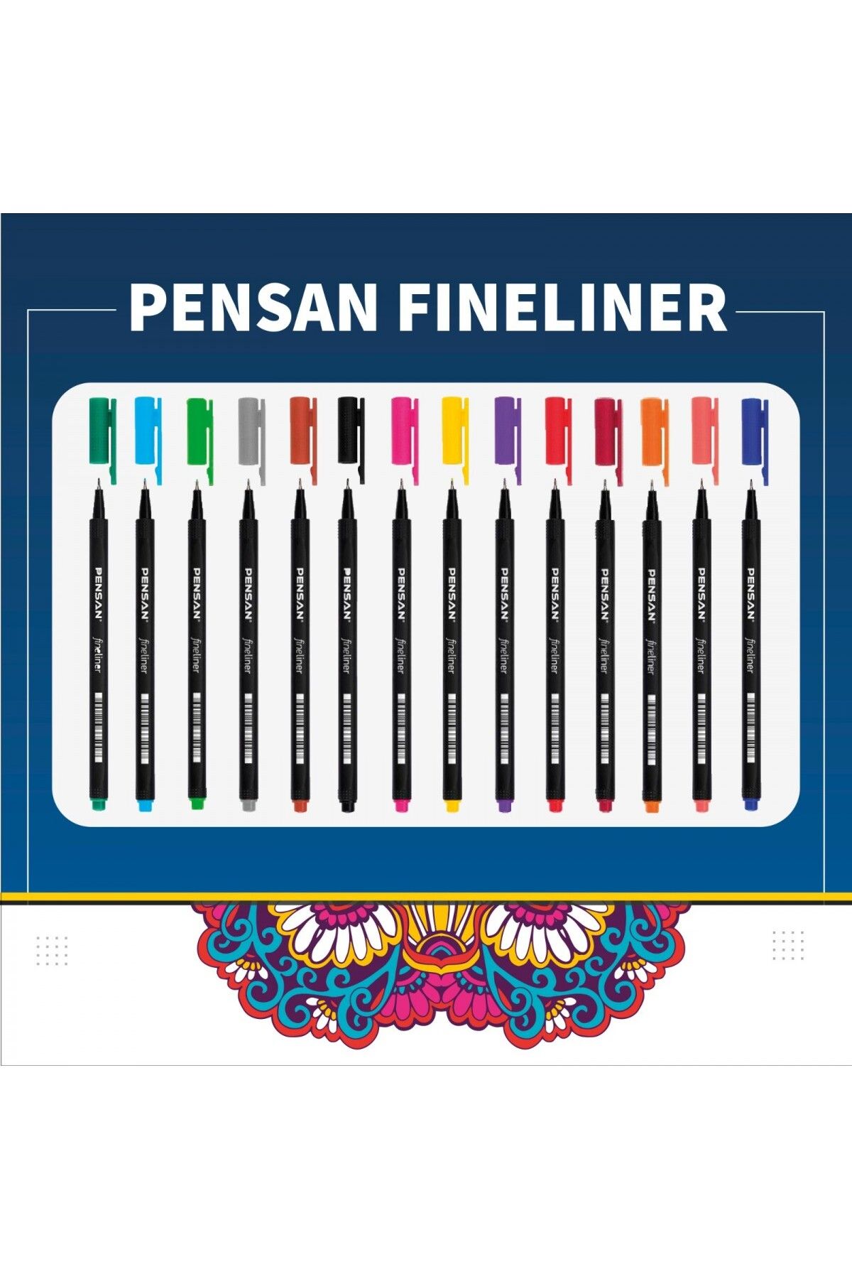 Pensan 6500 Fineliner 0.4 Mm Keçe Uçlu Kalem 14 Renk Set