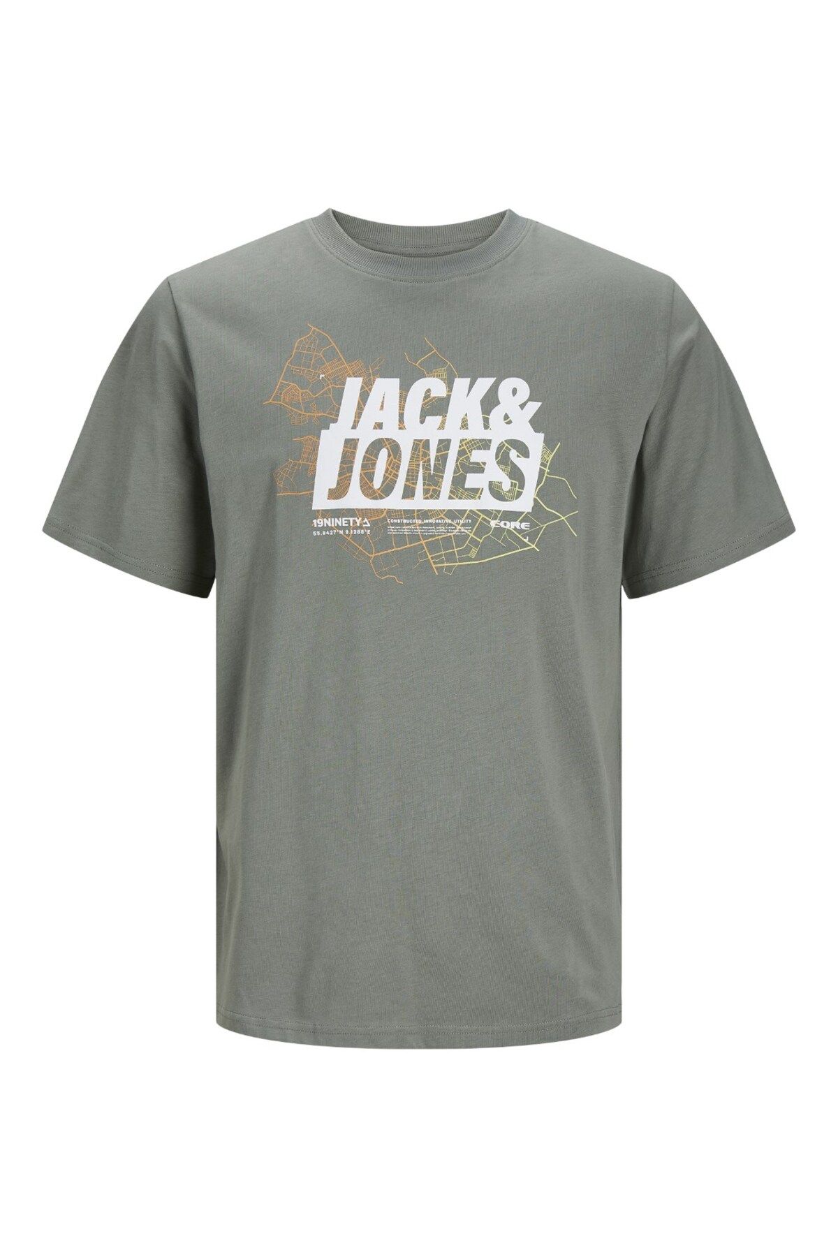 Jack & Jones Jcomap Logo Tee Ss Crew Neck Sn Erkek T-shirt 12252376 Agave Green