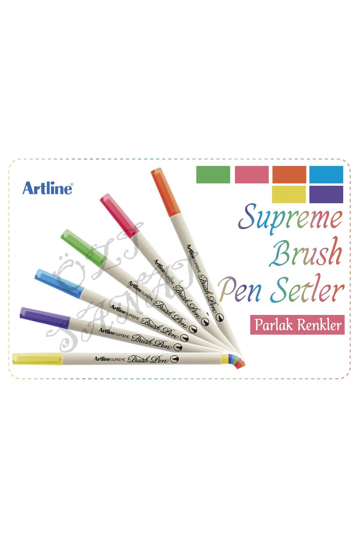 artline Supreme Brush Pen-parlak Tonlar 6 Renk Set- (NEON VE BRİGHT RENKLER)