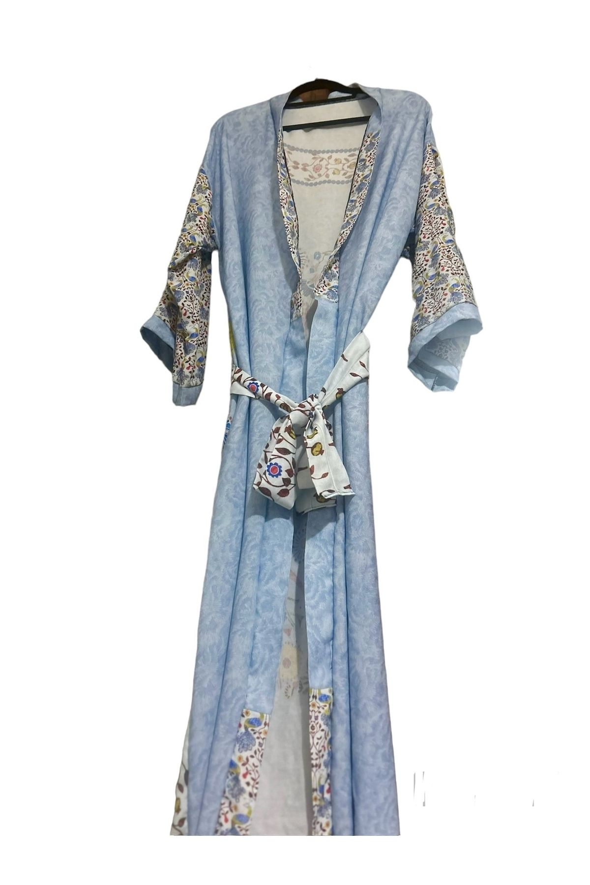 Batu Tasarım %100 El Yapımı %100 Pamuk Özel Tasarım Kadın Kimono Kaftan - Anka