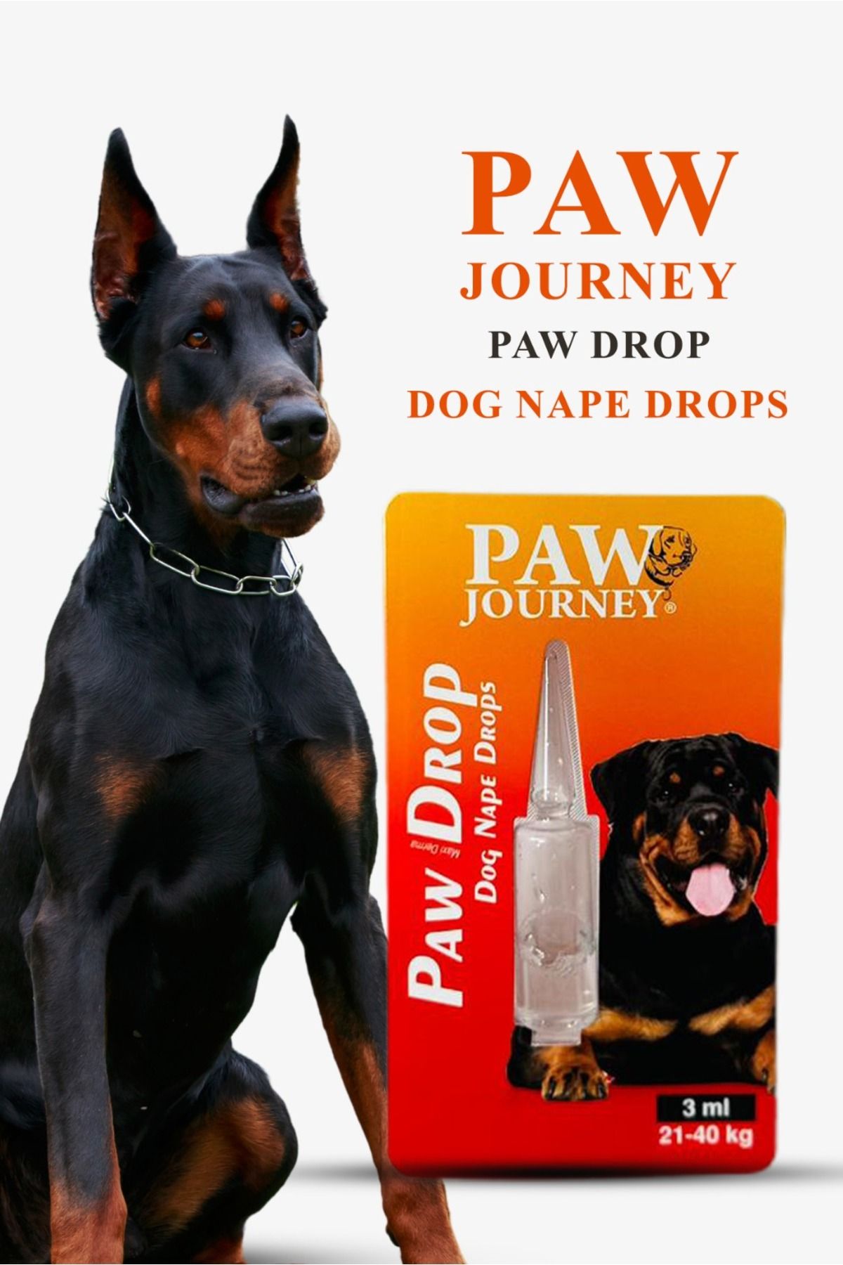 Paw Journey 21-40 Kg Köpek Ense Damla Pire Kene Deri Bakımı Damla Dış Damla tüy damla 3 ml 6 Adet