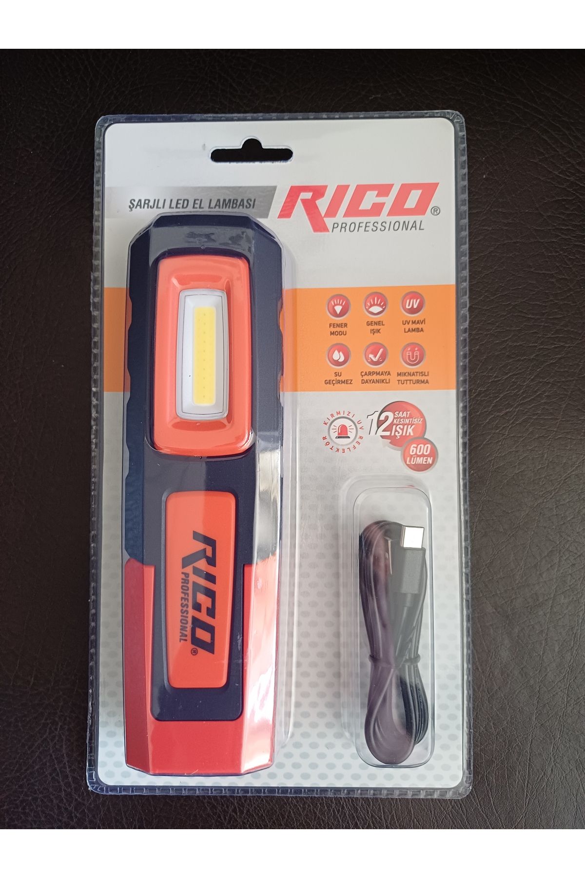 Rico Şarjlı LED El Feneri 600 Lümen RC0031