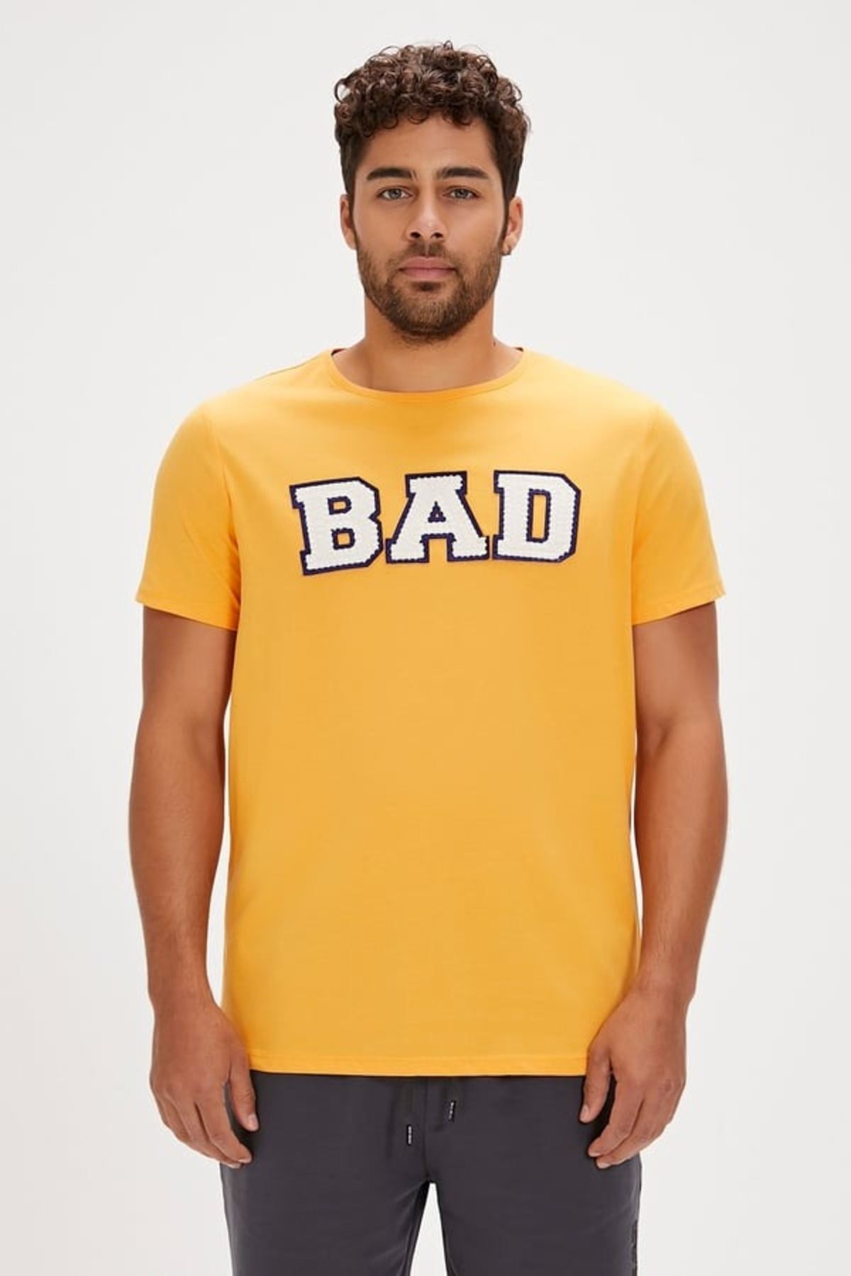Bad Bear Felt Erkek T-shirt 24.01.07.036 Mustard