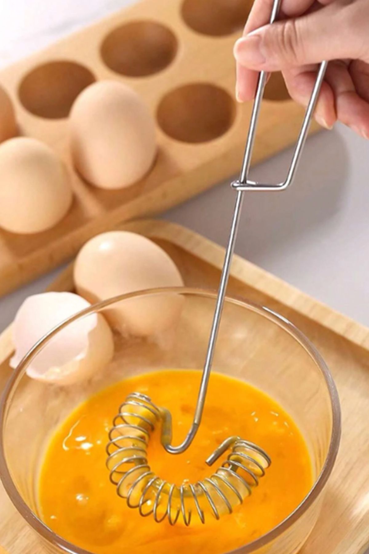 Factorial Paslanmaz Çelik Yumurta Çırpıcı 1 Adet Süt Kahve Köpürtücü Lüx Çırpma Teli Metal Mutfak Aksesuarları