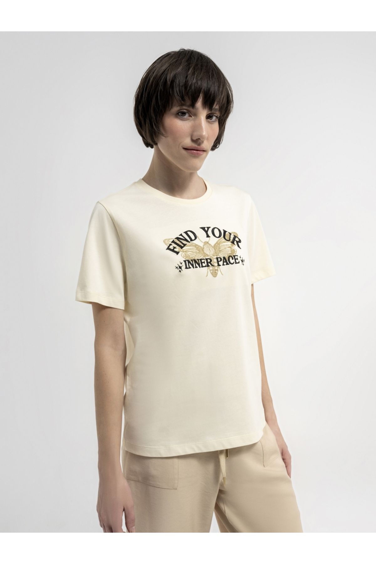Loft Kadın T-shirt Lf2035614 Ecru