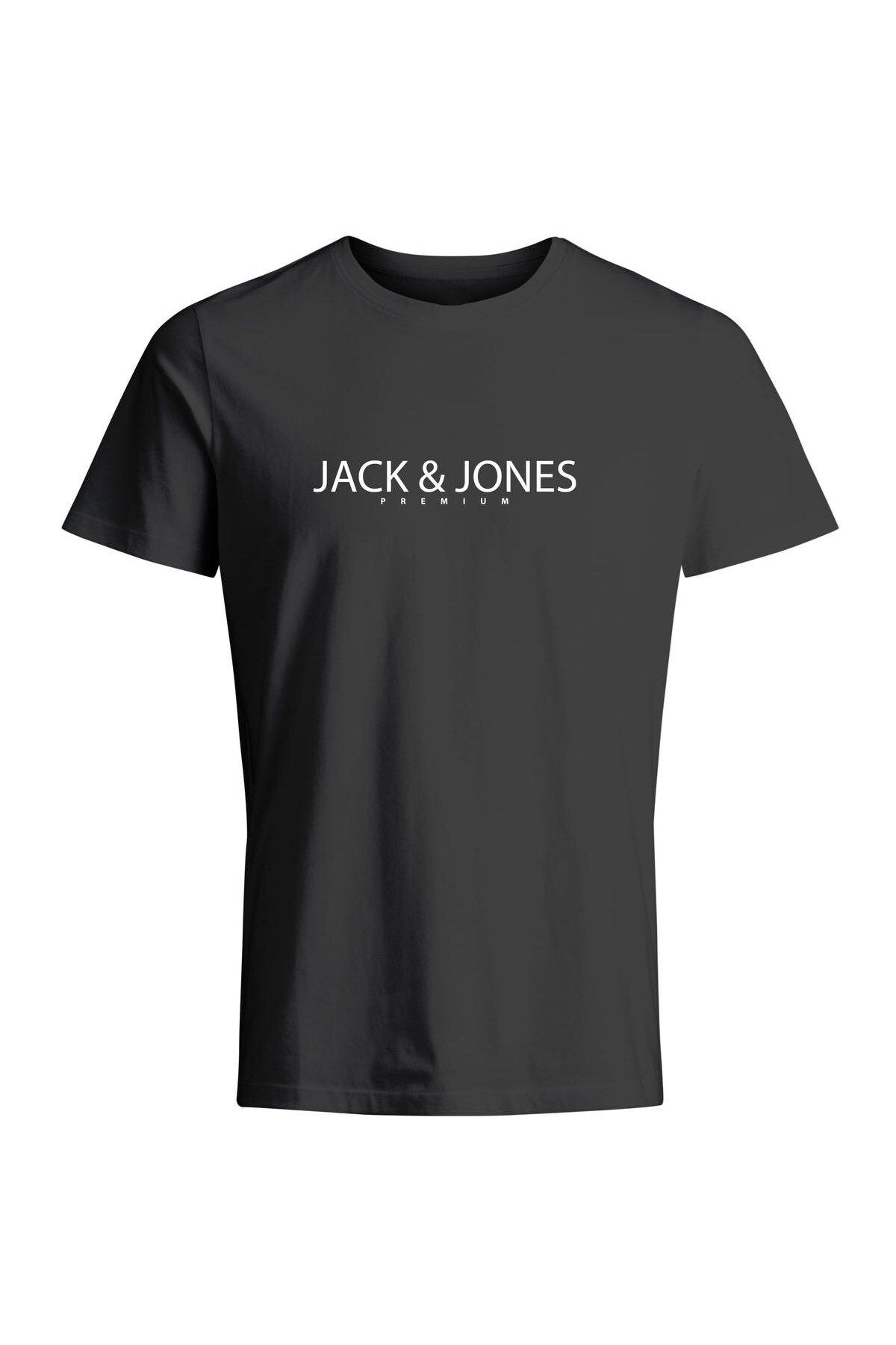 Jack & Jones Jprblajack Ss Tee Crew Neck Fst Ln Erkek T-shirt 12256971 Black Onyx