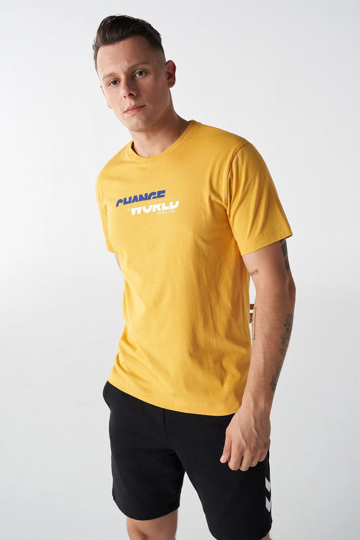 hummel Hmldıvıde T-shırt Ss Erkek T-shirt 911794-2523 Golden Spıce