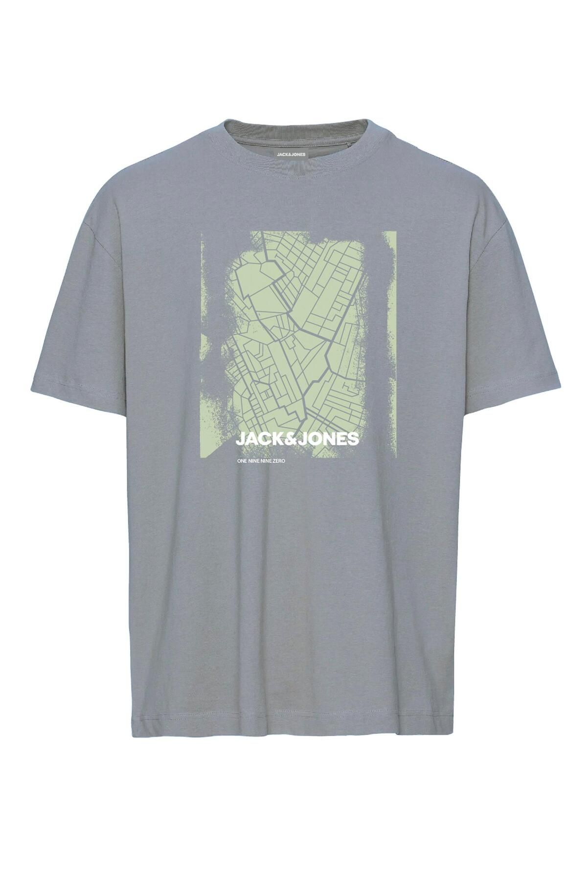Jack & Jones Jcocıty Map Tee Ss Crew Neck Fst Erkek T-shirt 12256172 High-rise