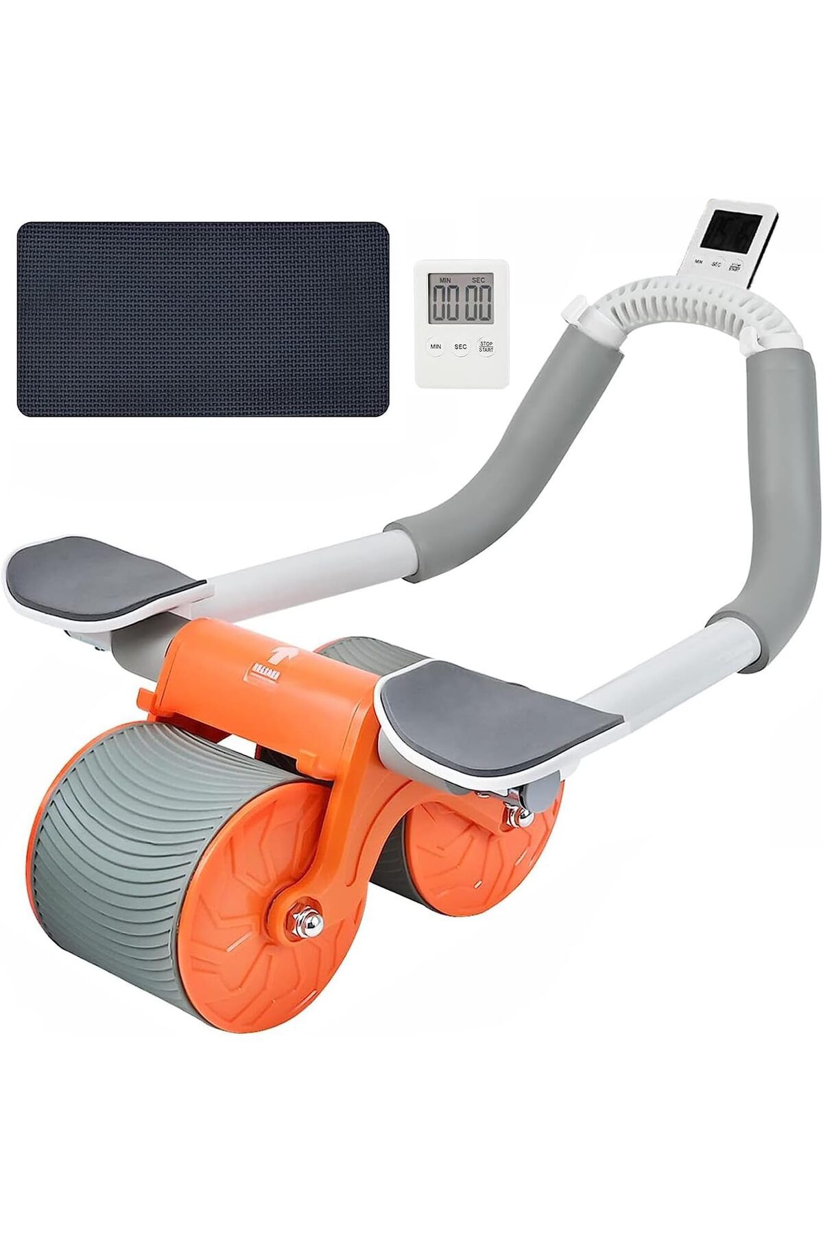 Avessa Yeni Nesil Ab Roller Otomatik Geri Tepme Karın Egzersiz Tekeri Fitness Aleti Ekipmanı + Mat