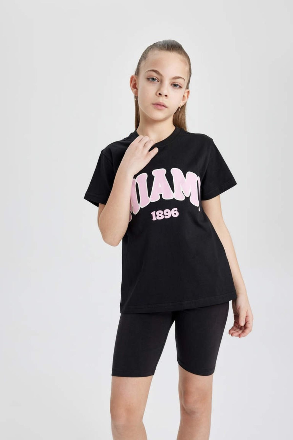 Defacto Kız Çocuk T-shirt B5095a8/bk81 Black
