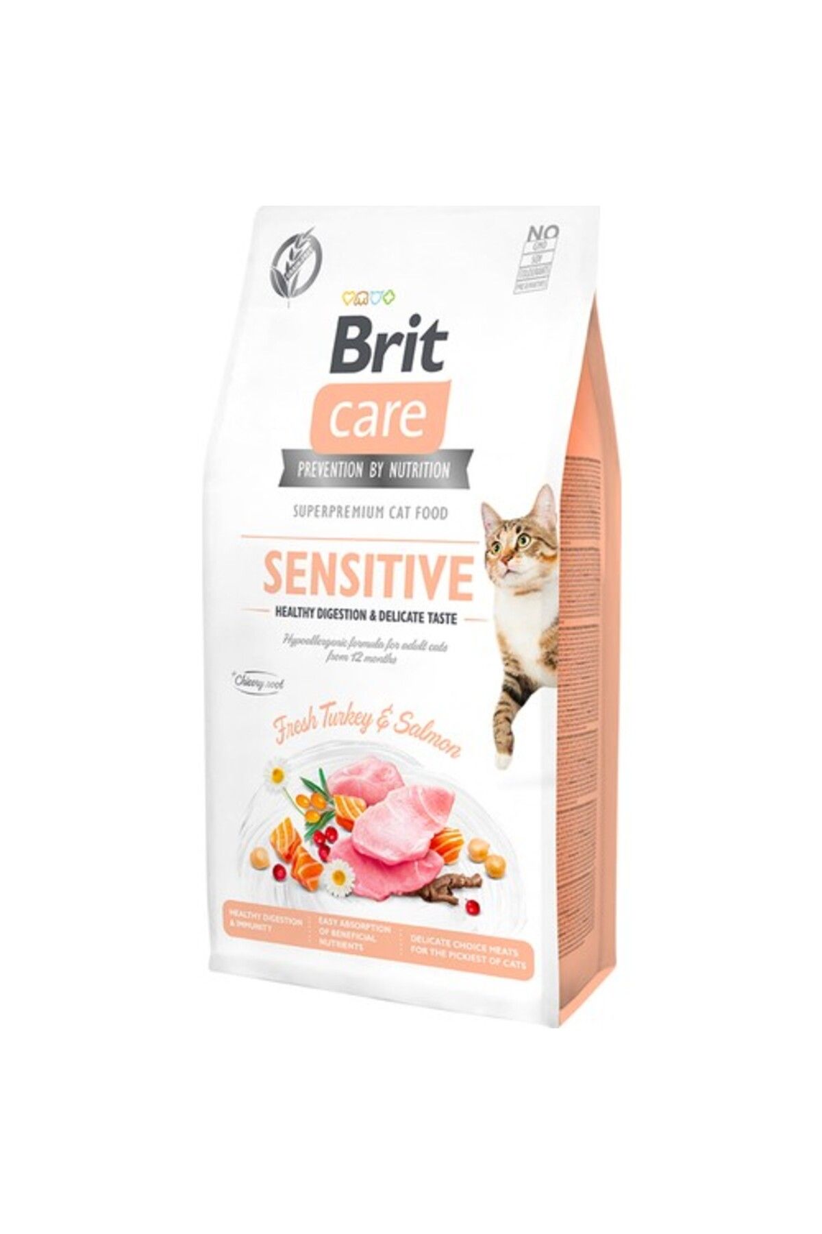 Brit Care Care Grain-free Tahılsız Hindili Ve Somonlu Sensitive Yetişkin Kedi Kuru Maması 2 Kg