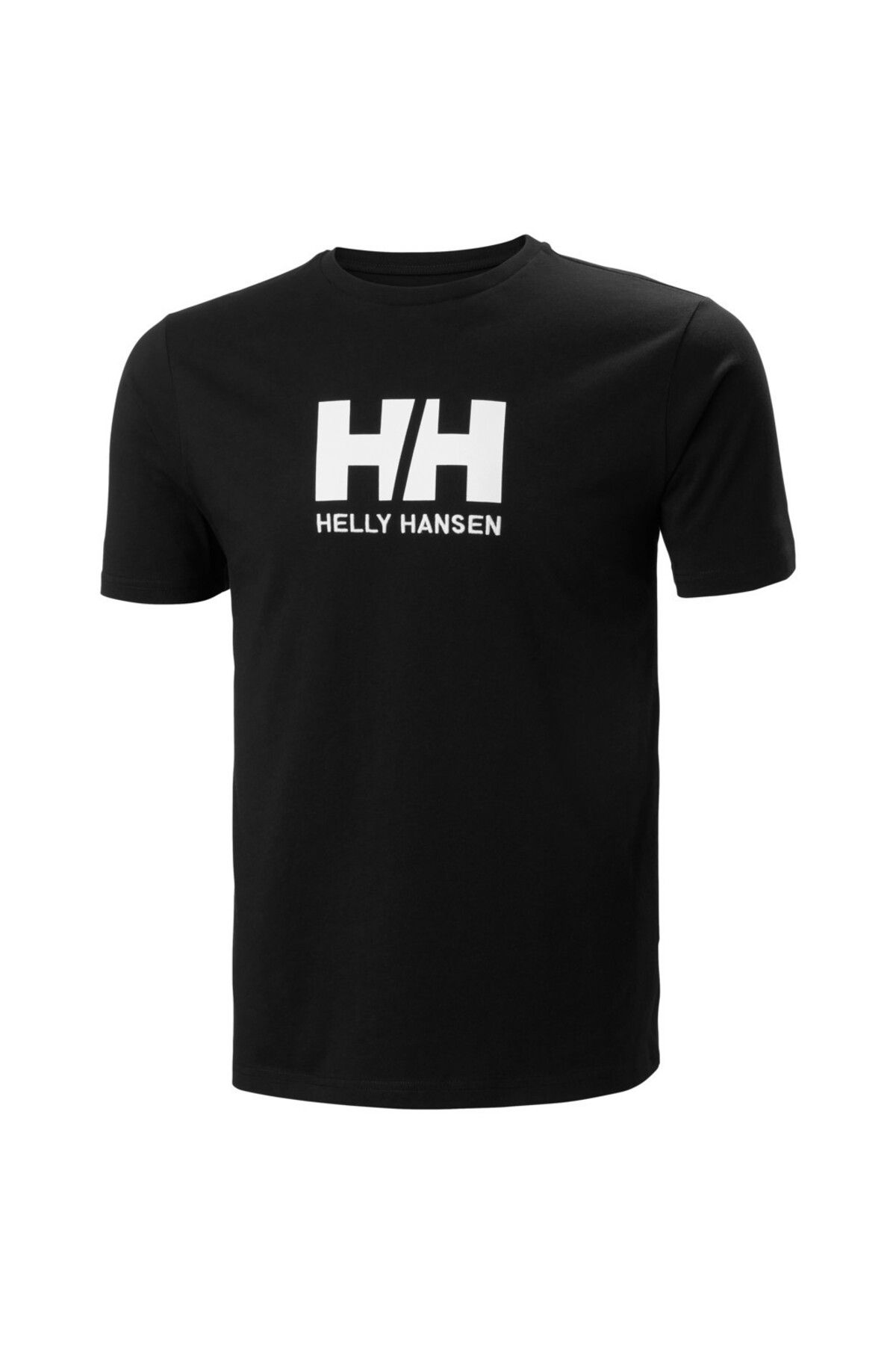 Helly Hansen Logo Erkek Siyah Yuvarlak Yaka Tişört