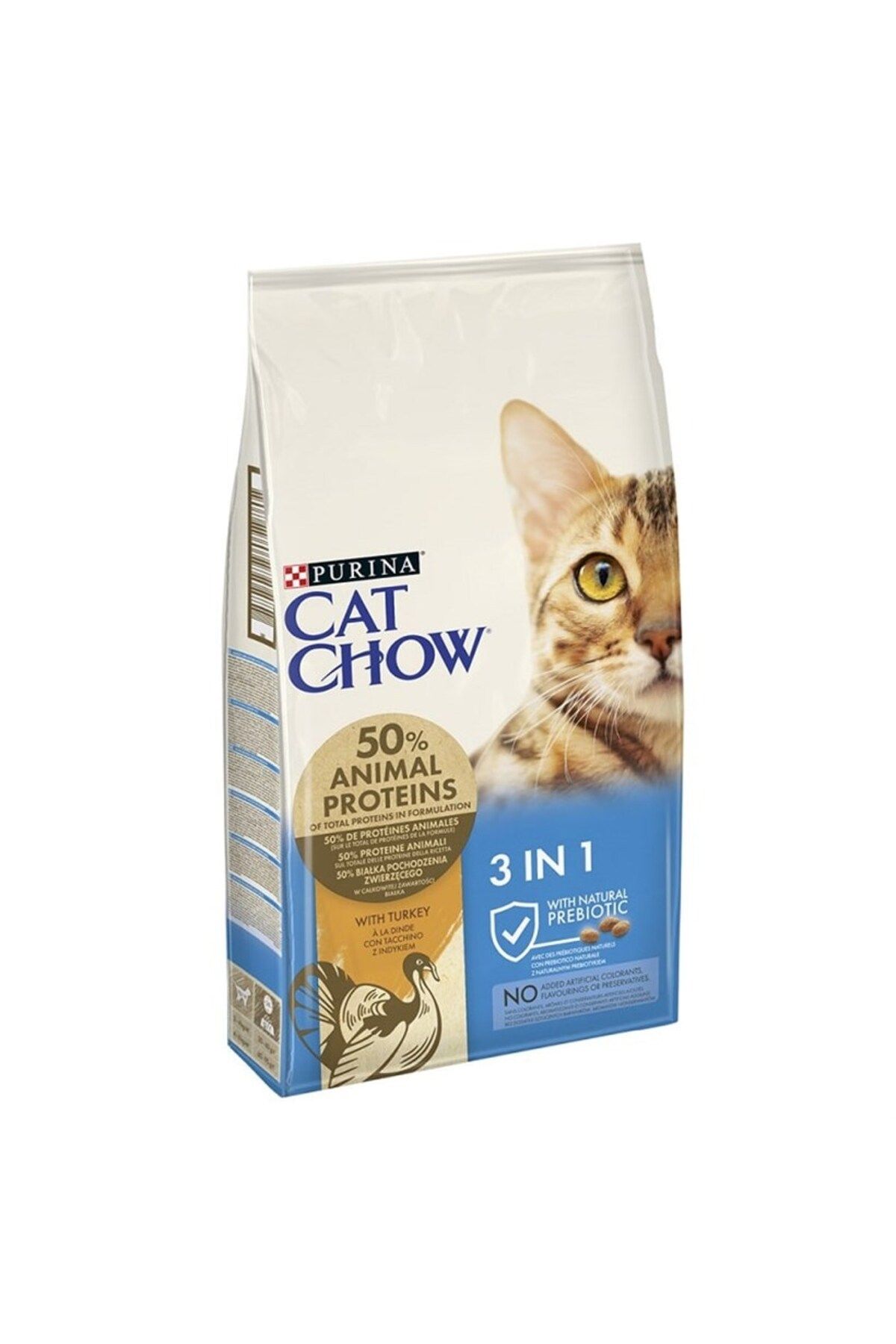 Cat Chow Feline 3ın1 Doğal Prebiotikli Hindili Yetişkin Kedi Kuru Maması 15 Kg