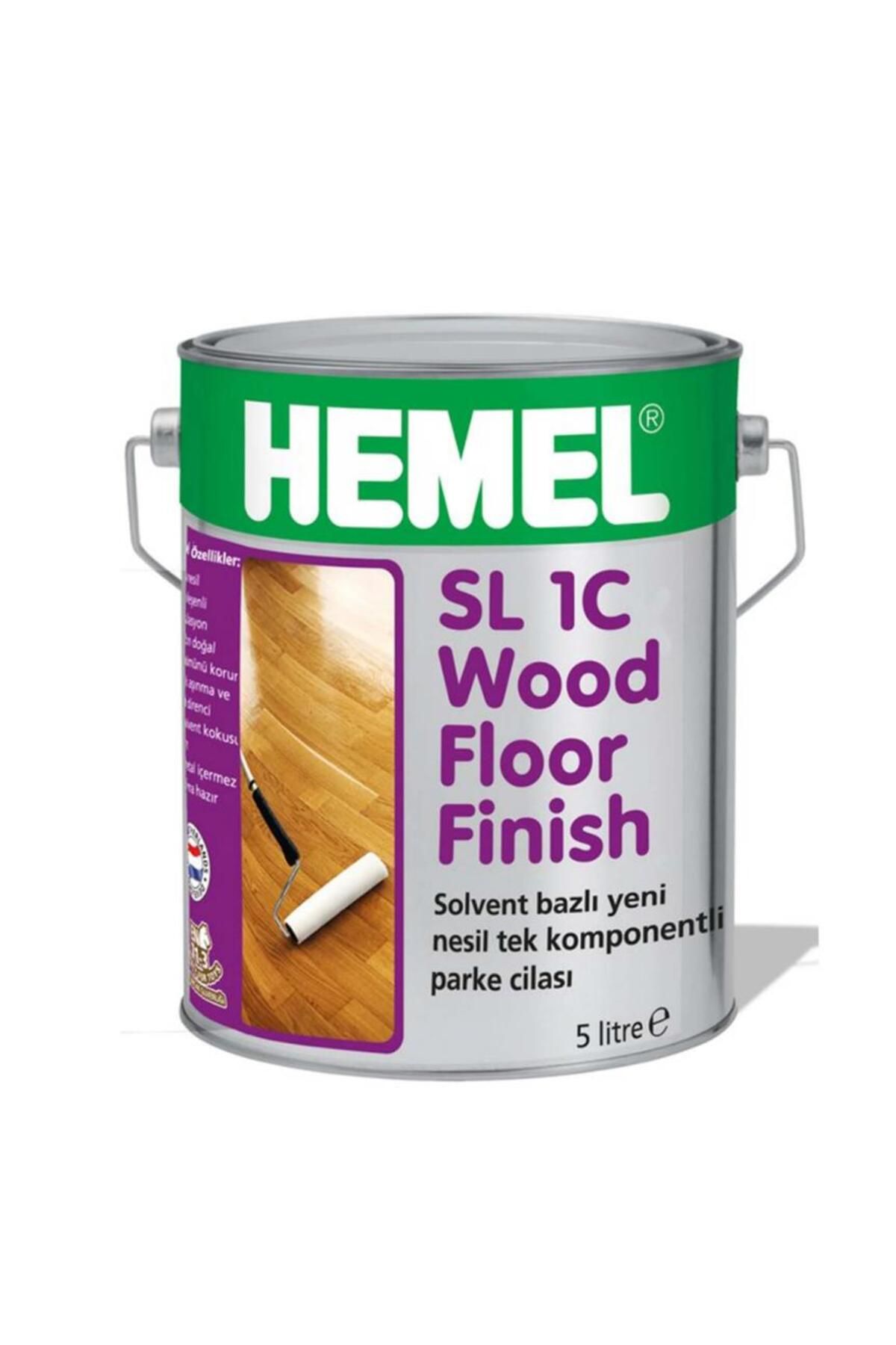 Hemel Sl 1C Wood Floor Finish İpek Mat 5 lt Parke Cilası Solvent Bazlı