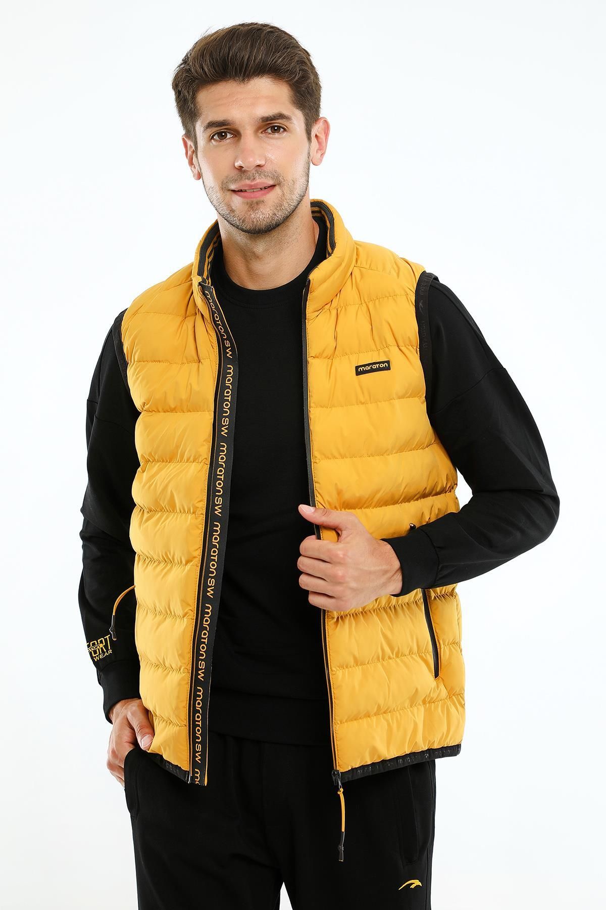 MARATON Sportswear Regular Erkek Dik Yaka Kolsuz Basic Safran Yelek 20193