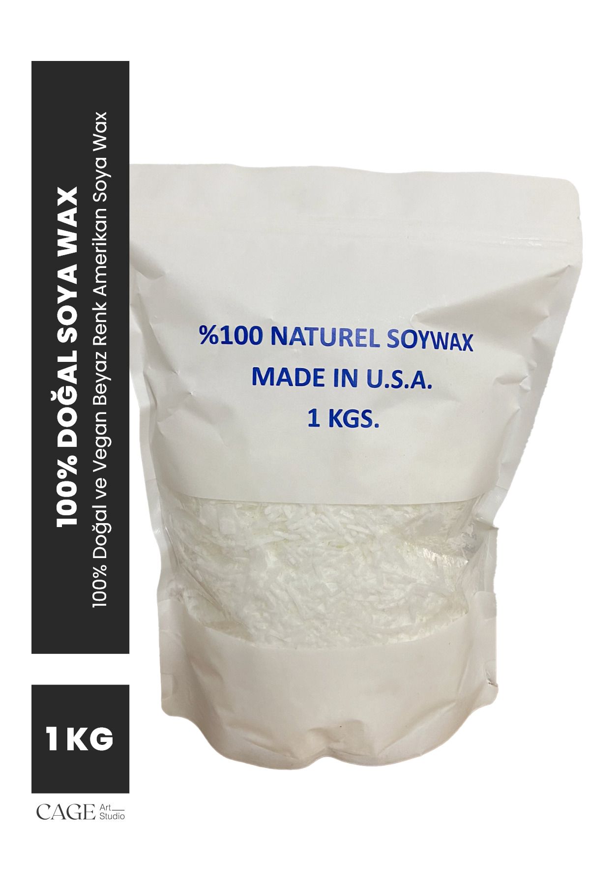 Cageartstudio 100% Doğa Amerikan Soya Wax, Flake Parça Şeklinde Organik Beyaz Soya Wax 1 Kg - Mum Yapma Malzemesi