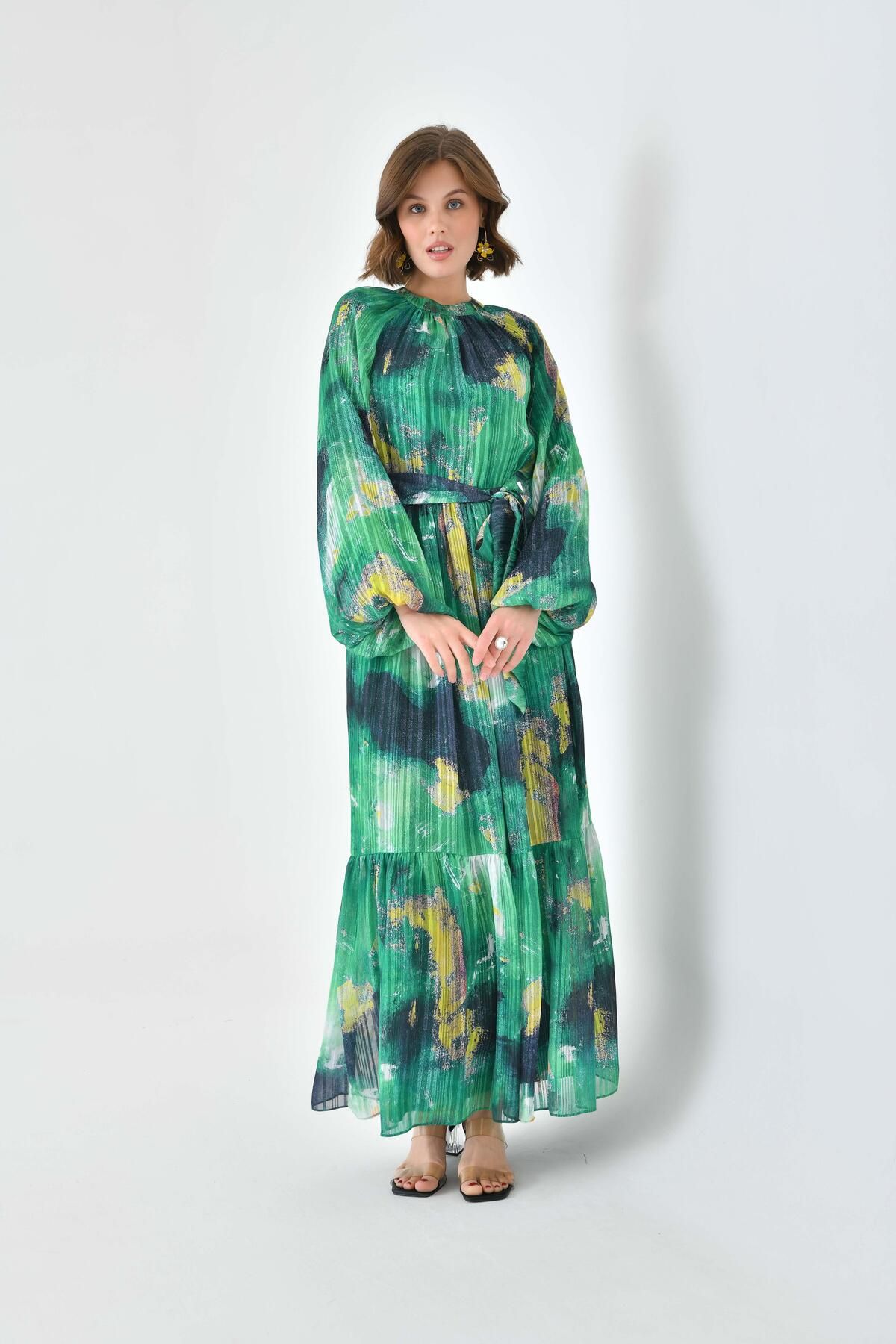 FTZ WOMEN Kadın Desenli Elbise Benetton 30740
