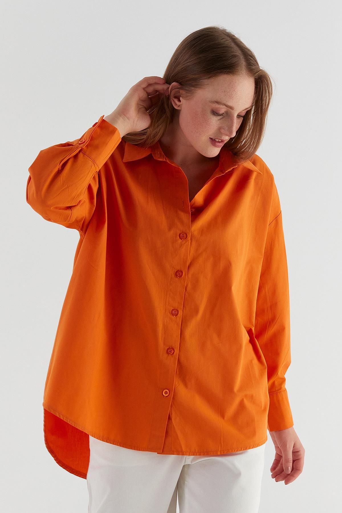 MARKALİSTE Basic Gömlek Oranj