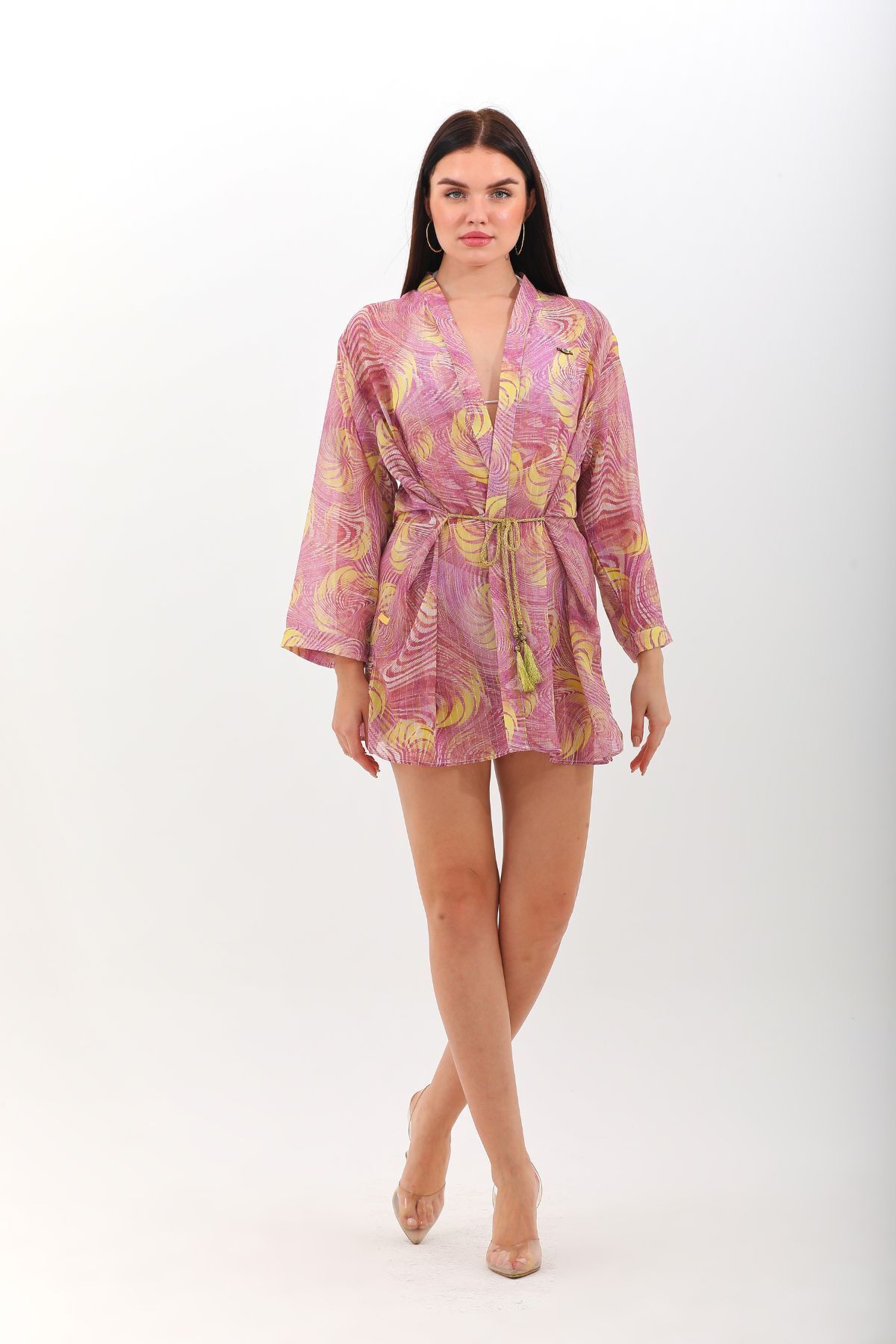 marecaldo Yazlık Kadın Giyim Modası Mayo Kimono Modeli Unicorno Desen