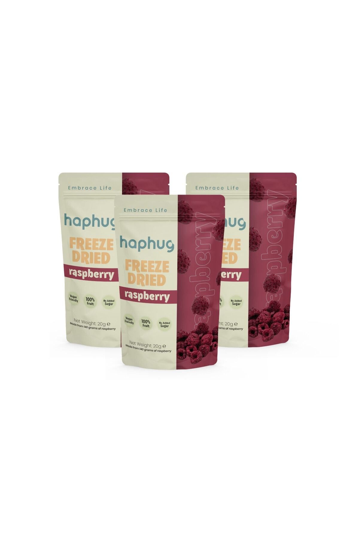 HapHug 3'lü Paket Freeze Dried Frambuaz - Dondurularak Kurutulmuş Meyve - Meyve kurusu 3x20gr