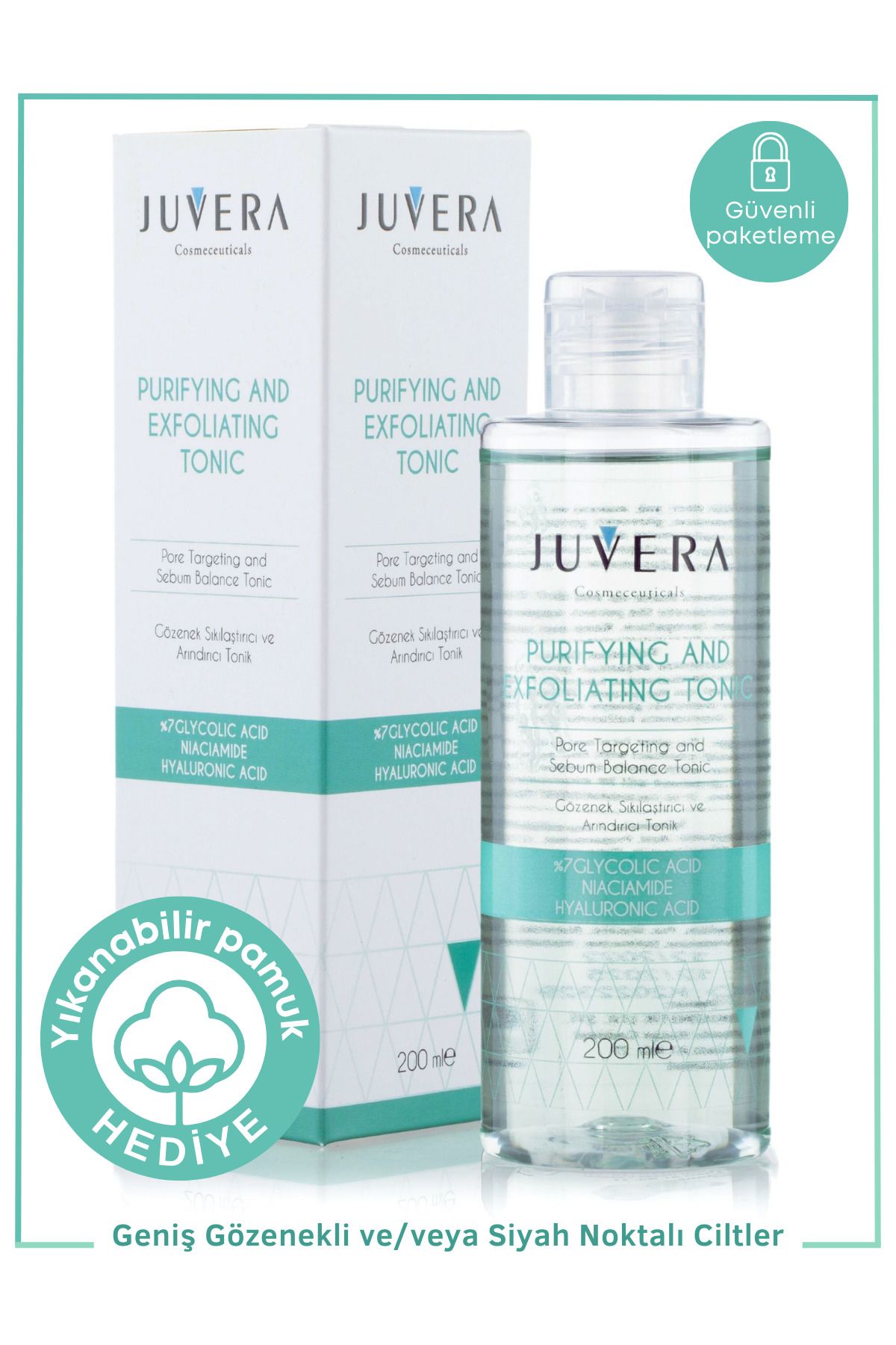JUVERA Cosmeceuticals Gözenek Sıkılaştırıcı Ve Arındırıcı Tonik - Purifying And Exfoliating Tonic 200ml