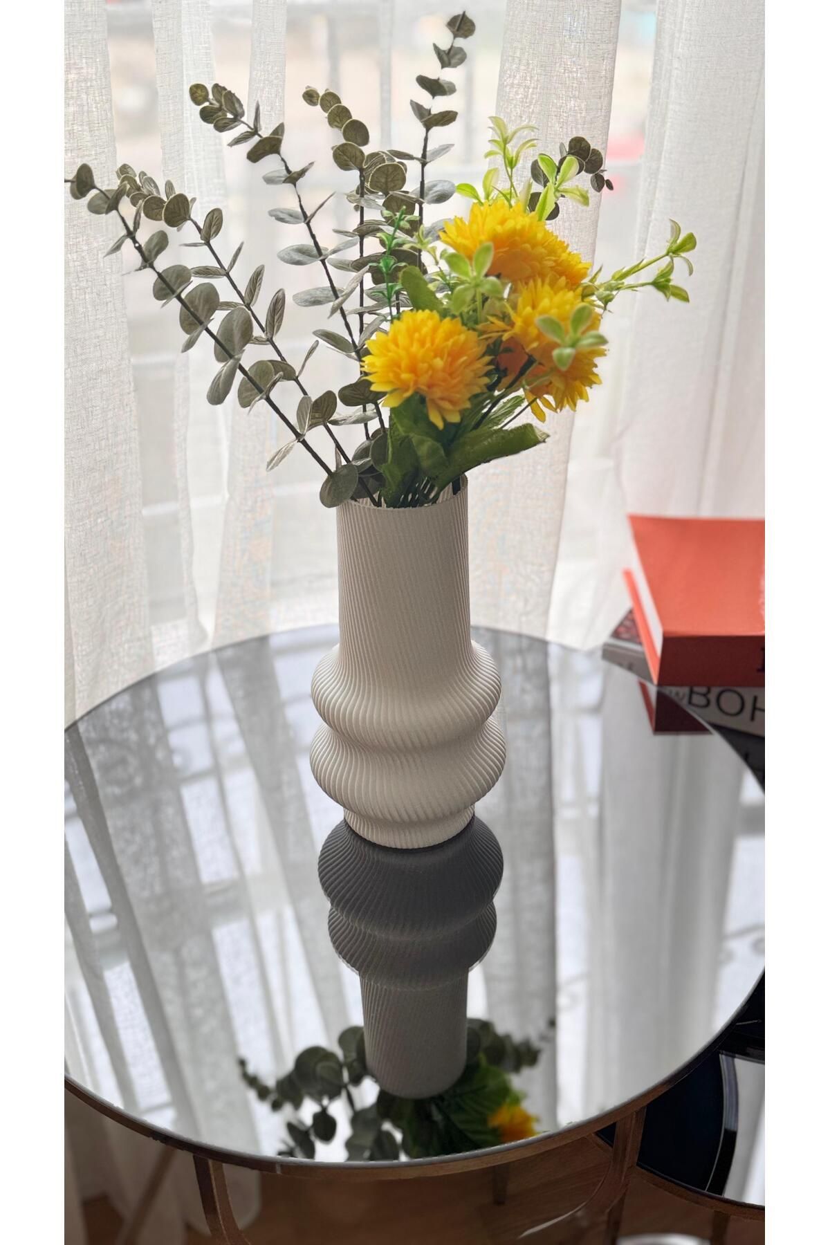 Limon 3D Desing İskandinav Tarda Modern ve Şık Beyaz Vazo