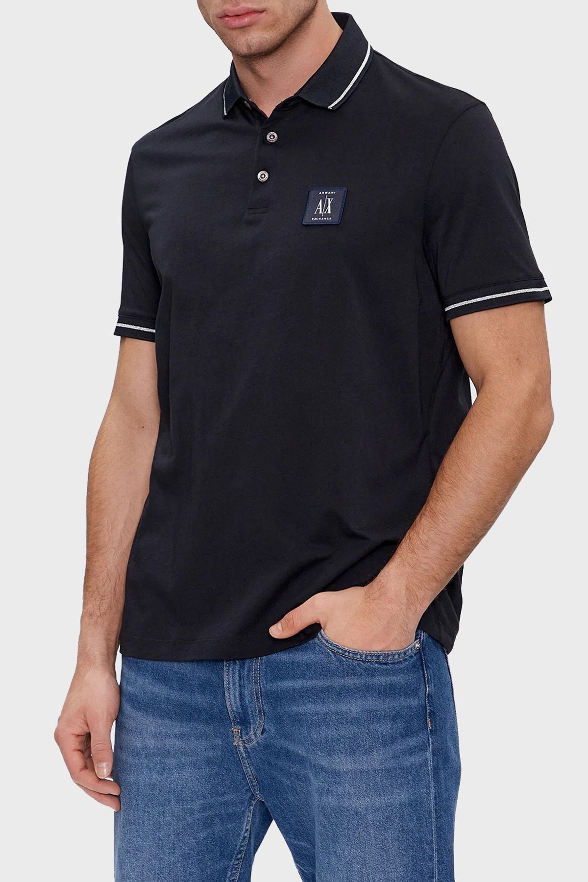 Armani Exchange % 100 Pamuk Regular Fit Düğmeli Polo Yaka T Shirt Erkek POLO YAKA T SHİRT 8NZFPQ ZJH