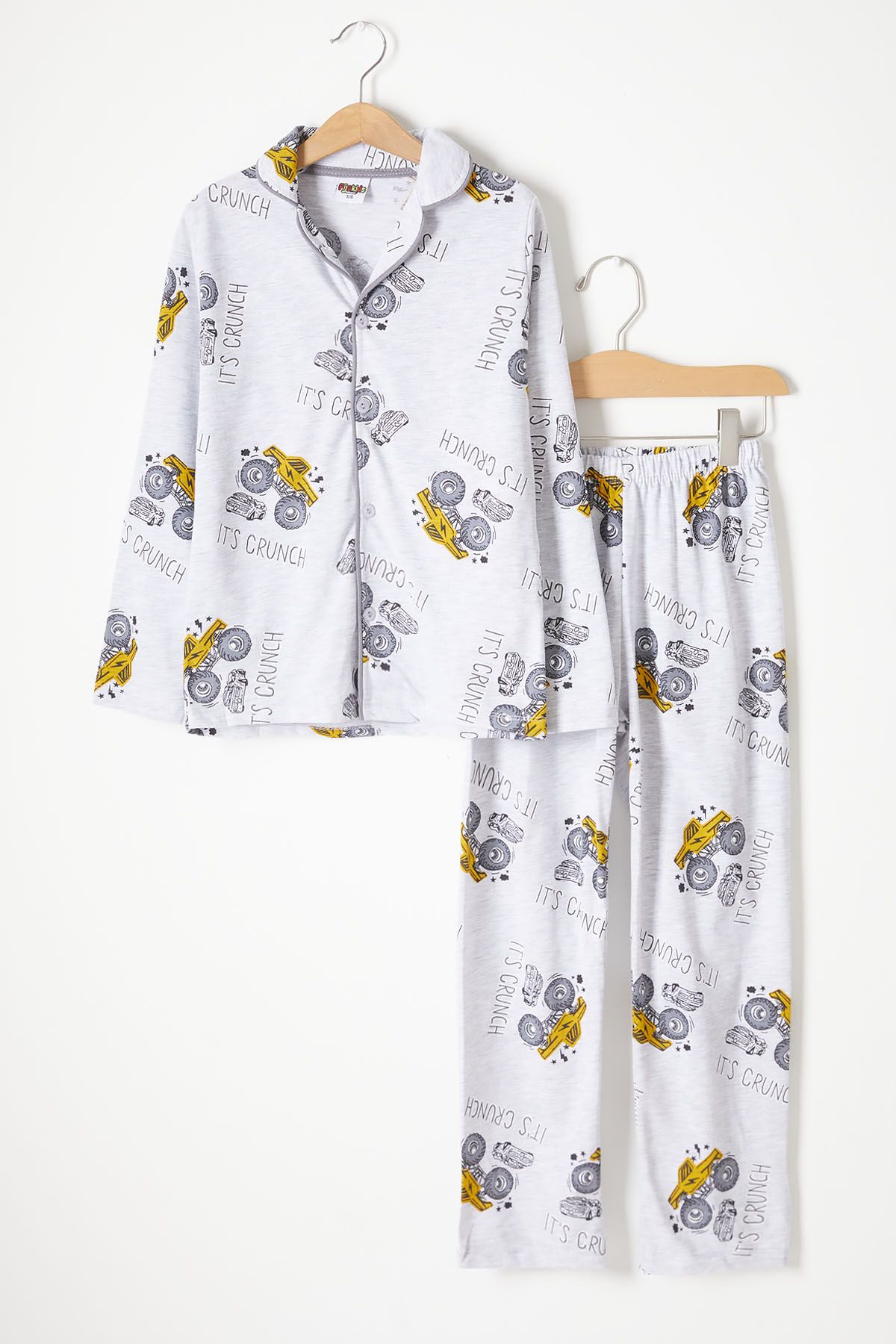 Cansın Mini Canavar Kamyon Baskılı Erkek Çocuk Pijama Takımı 16331