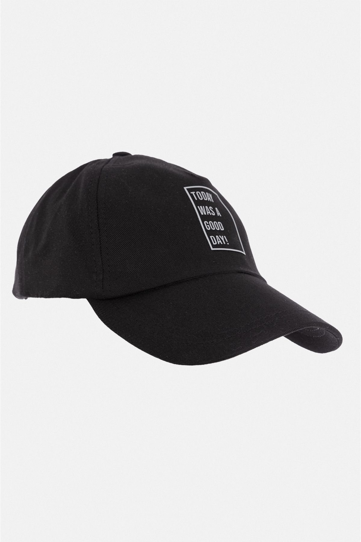 Avva Erkek Siyah Slogan Baskılı Spor Şapka A31Y9205